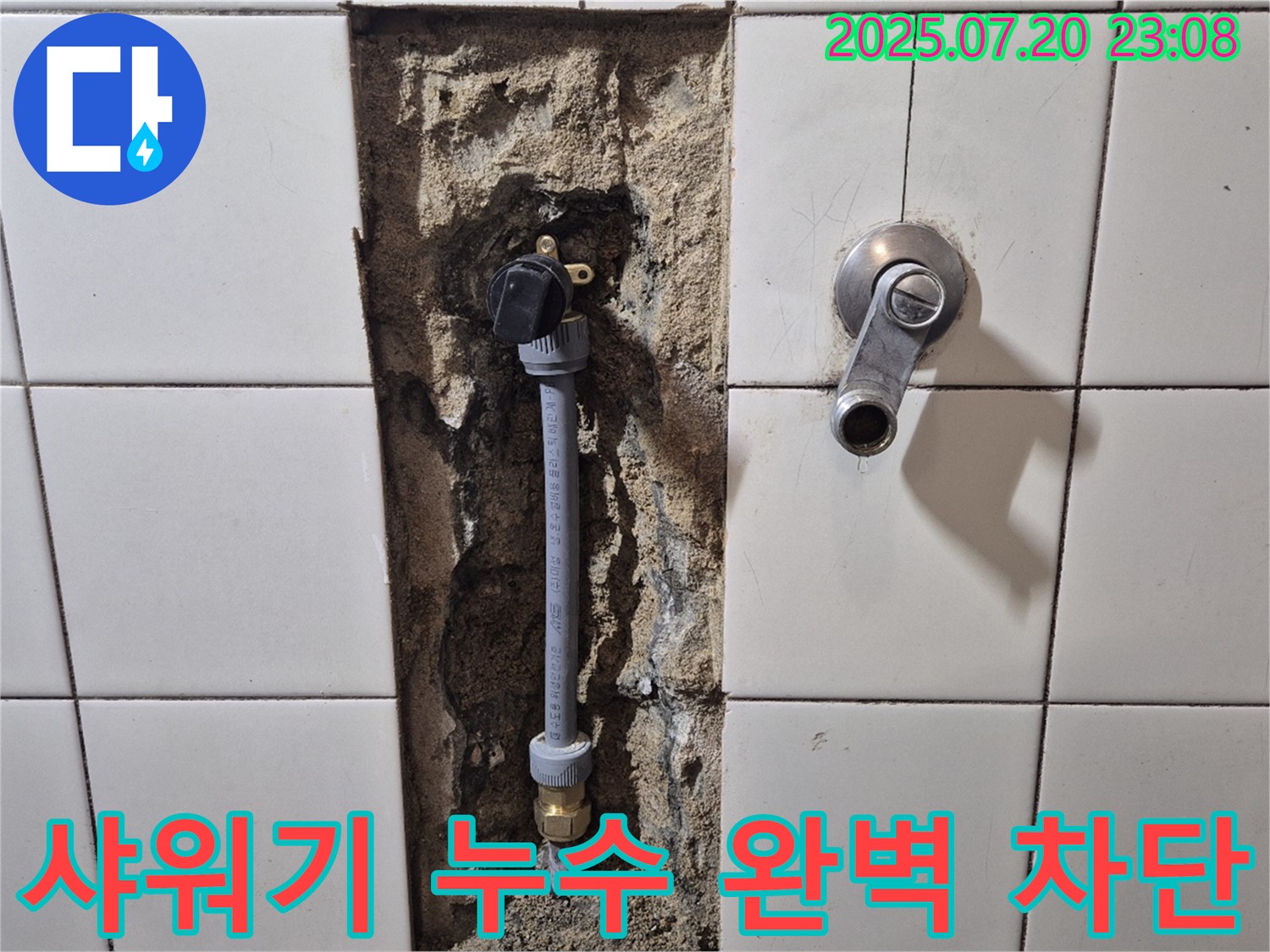 합정동 현대빌라 샤워기 누수 해결 - 연결 부위 조임으로 누수 문제 완벽 차단! 이제 쾌적한 공간에서 생활하세요.