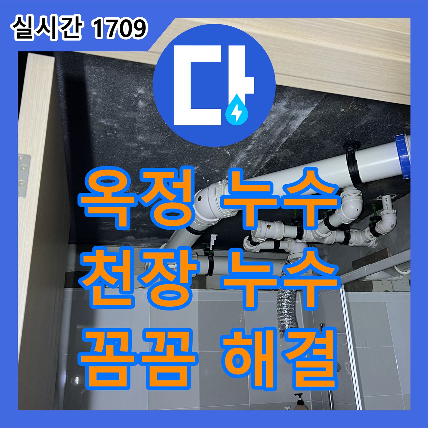 옥정 누수전문업체, 율정마을 아파트, 천장 누수, 원인 찾아 꼼꼼하게 해결