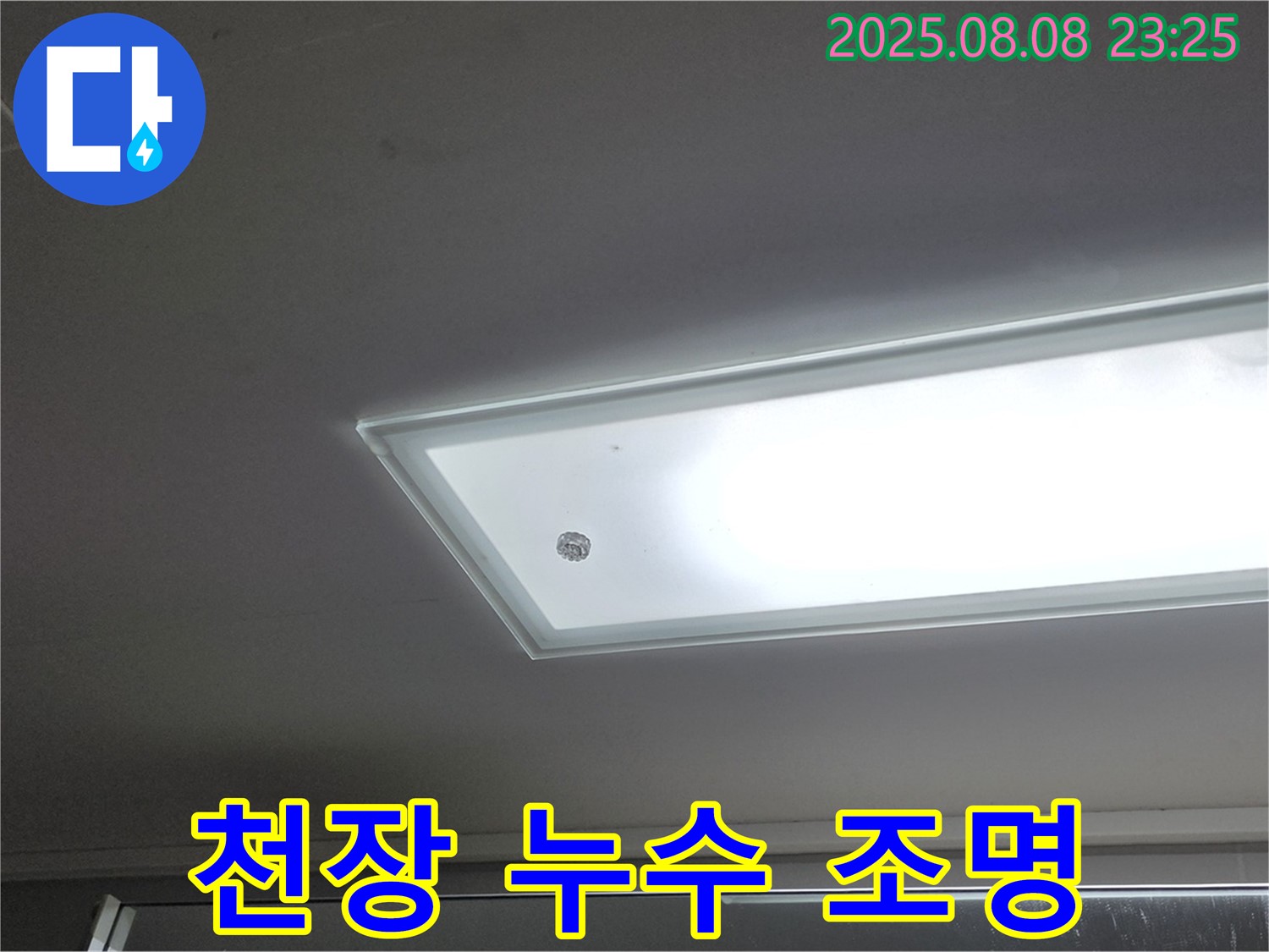천장 조명 주변 누수 - 전기 안전 점검 필수!