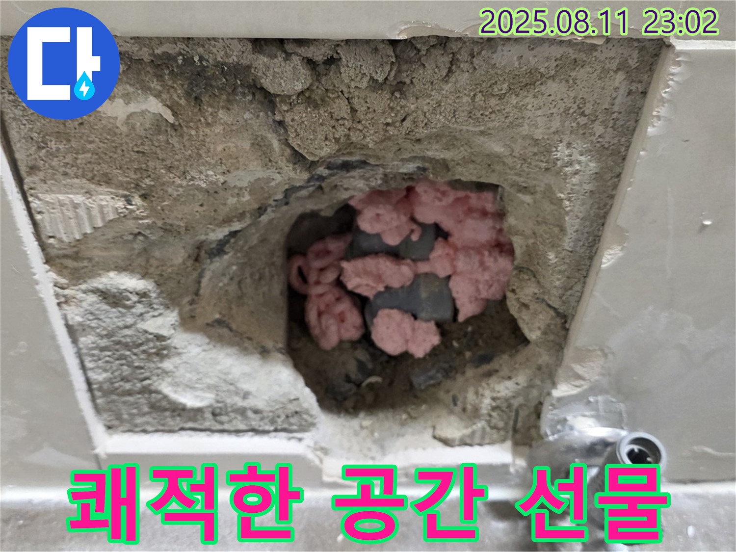 성북구 하월곡동 래미안월곡아파트 누수 - 천장 속 핑크 단열재, 곰팡이 깨끗하게 제거하고 쾌적한 공간 선물!