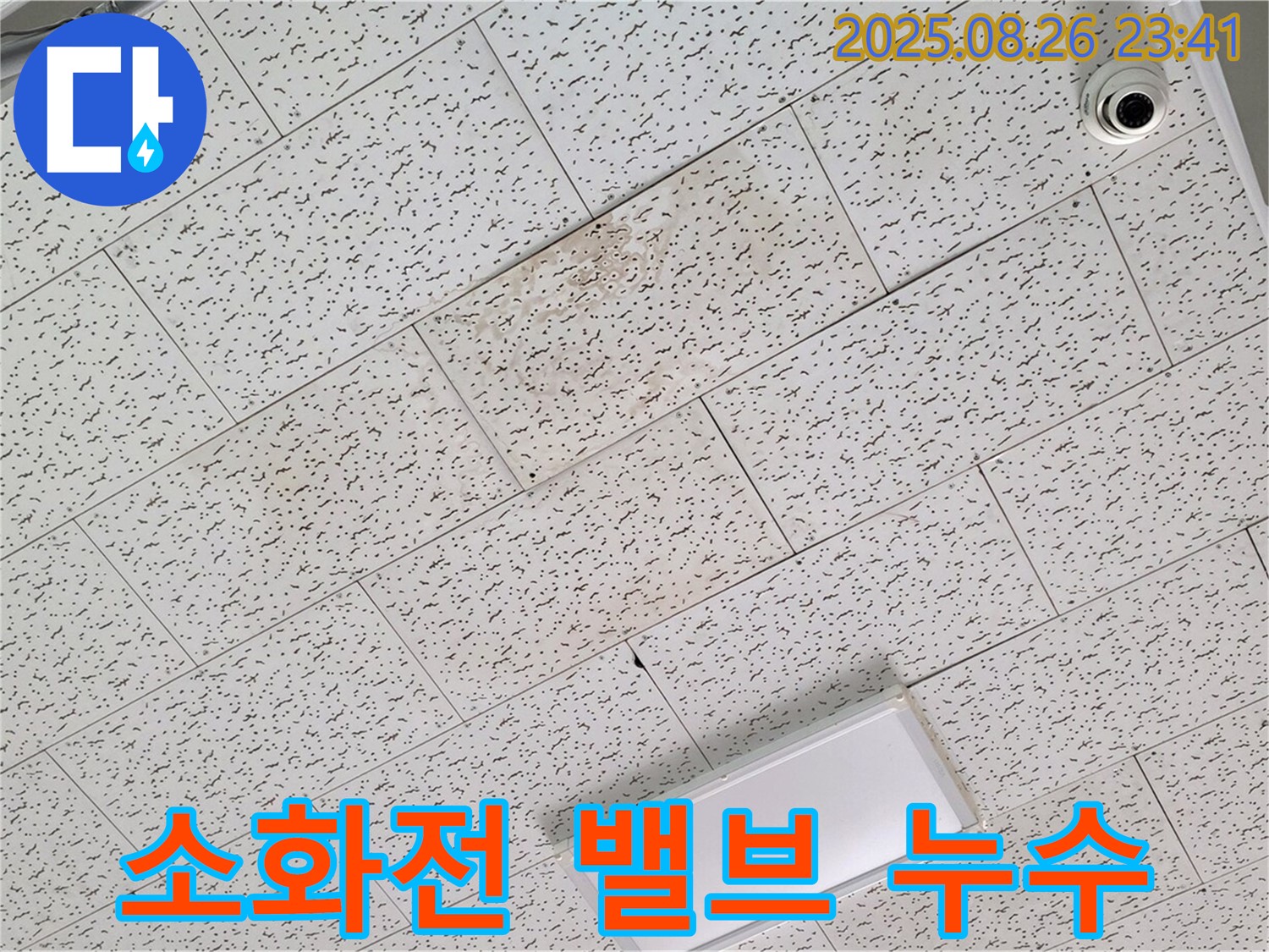 김포 장기본동 독서실 천장 누수 - 소화전 밸브 고장으로 인한 누수