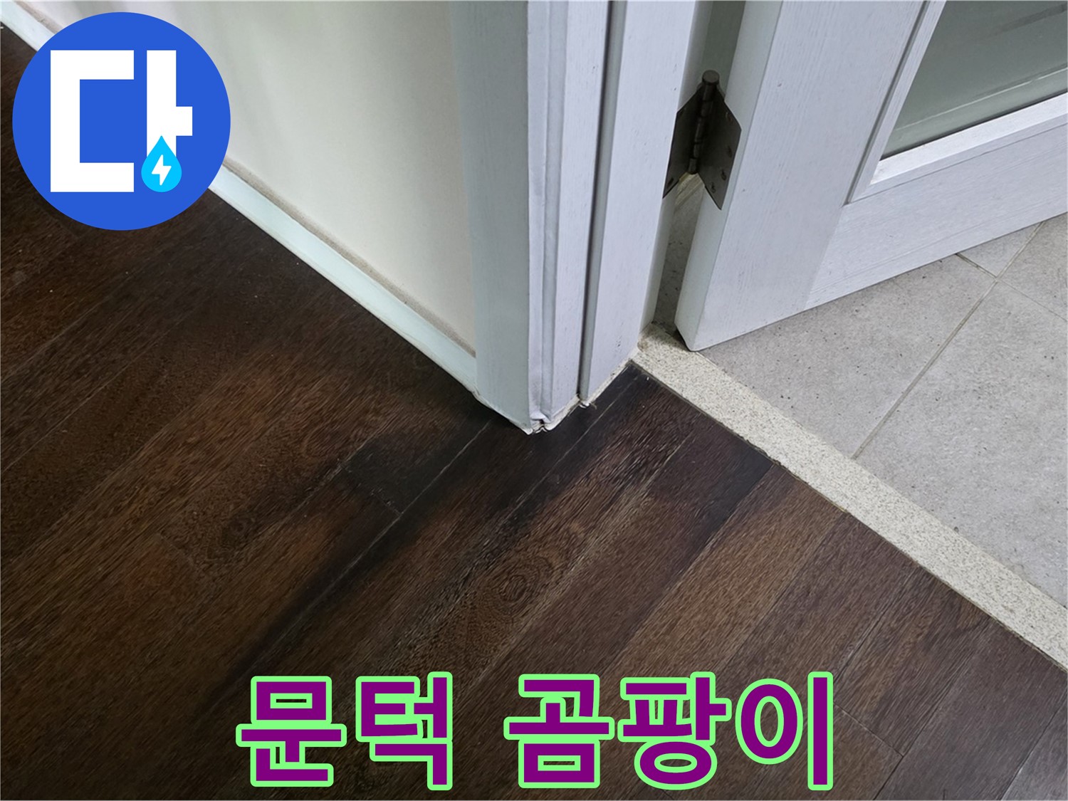 문턱 주변 마루 곰팡이 - 주택 누수, 신속하게 해결해 드릴 것을 약속드립니다.