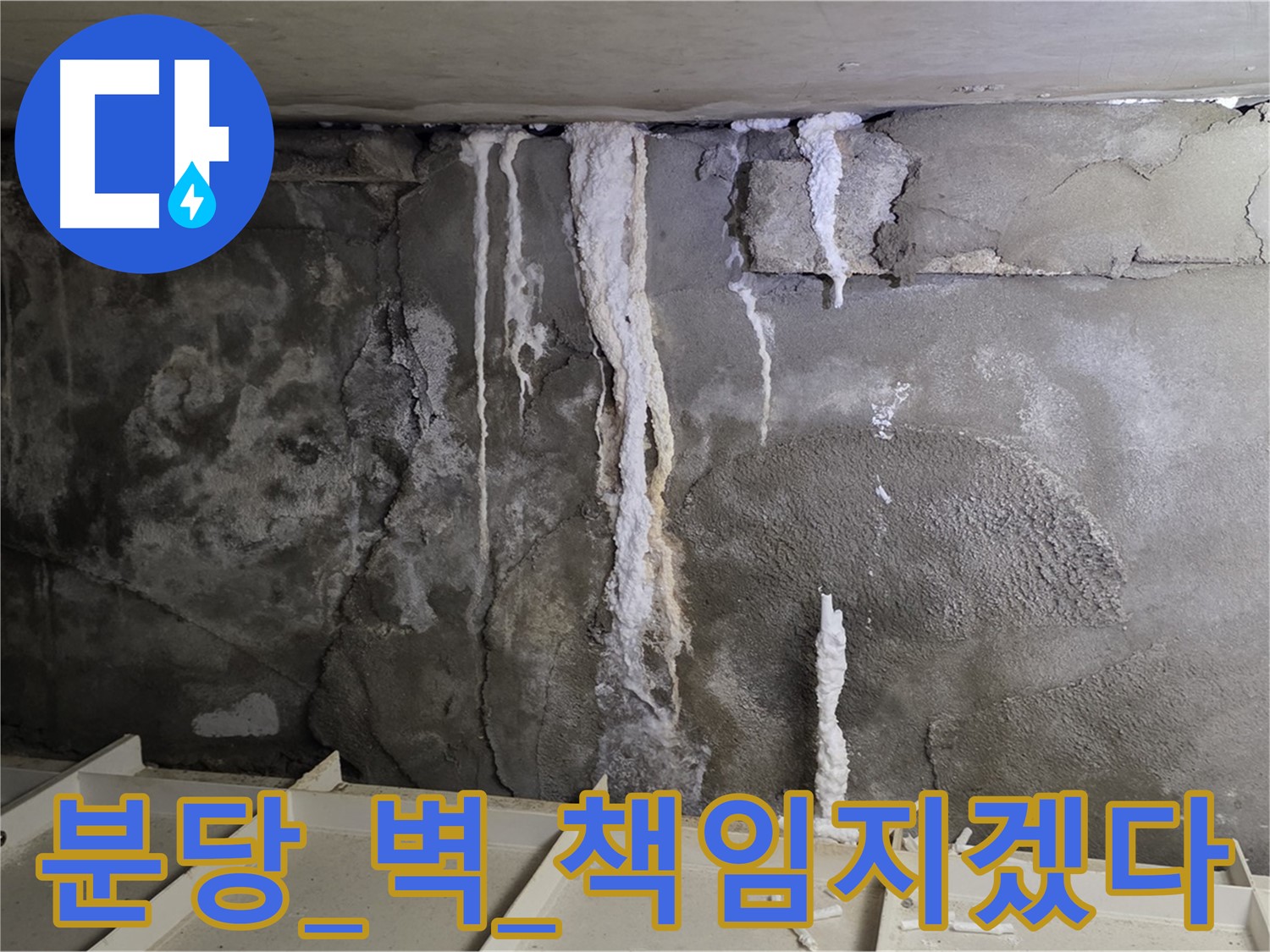 분당 콘크리트 벽 - 건물 늙음, 석회수 콸콸, 보강 공사 책임