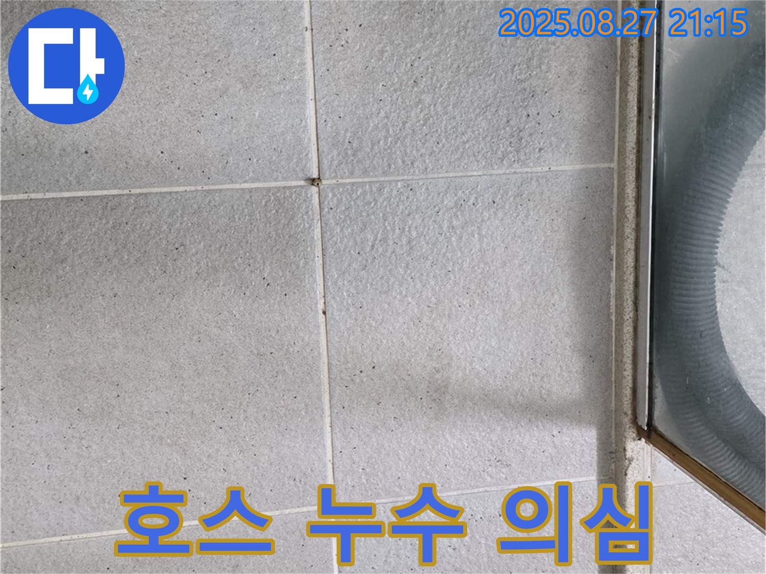 분당구 운중동 세탁기 배수 호스 - 연결 부위 누수 의심