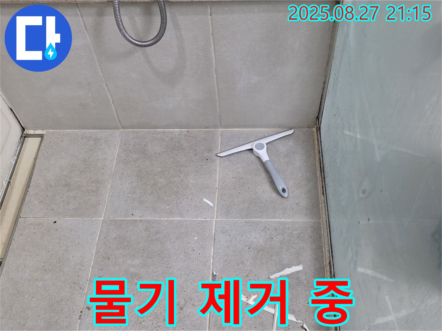 샤워 후 물기 제거 와이퍼 사용 - 성남 분당 운중동