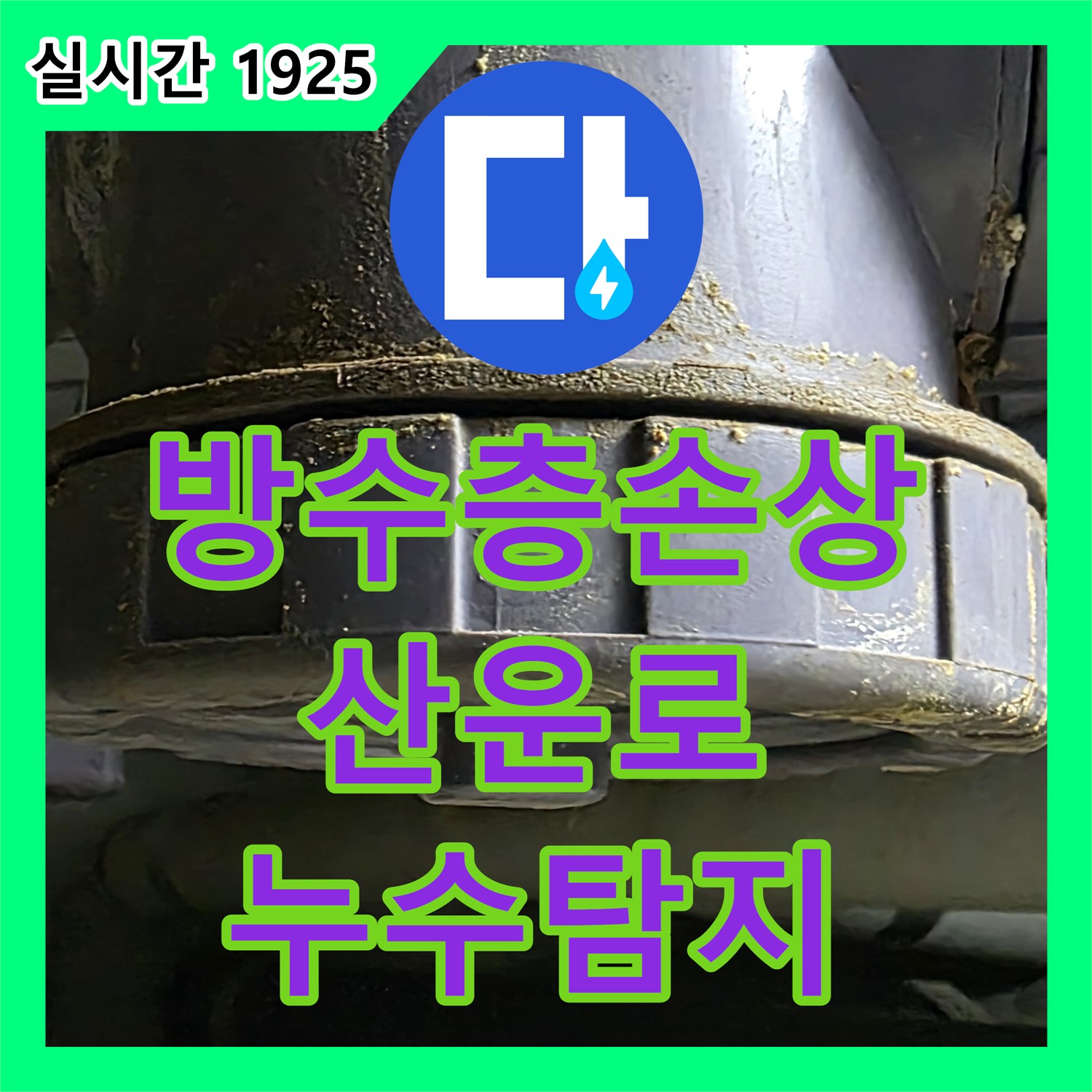 산운로 누수탐지, 주택 옥상 방수층 손상 누수 원인 탐지