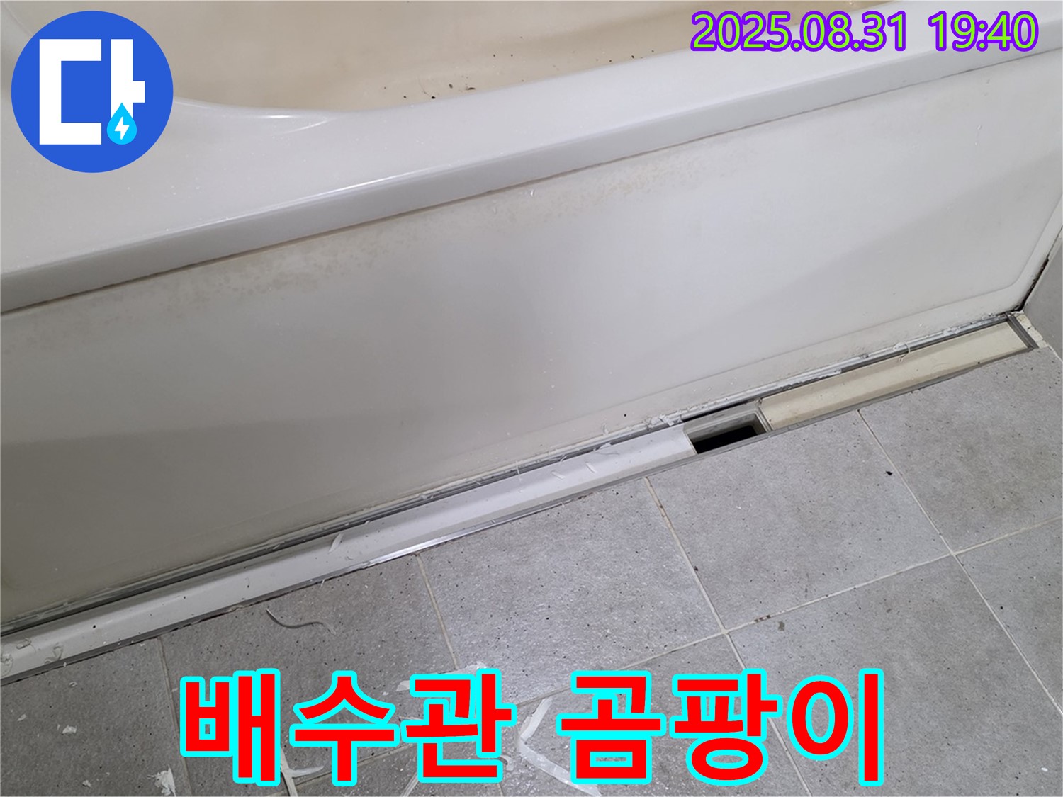 성남시 분당구 산운로 욕조 누수 - 배수관 주변 곰팡이 발견
