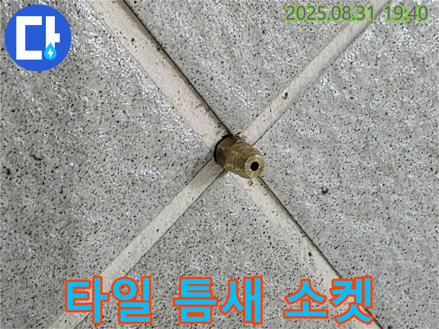 타일 틈새에 박힌 소켓 - 혹시 누수일까요?