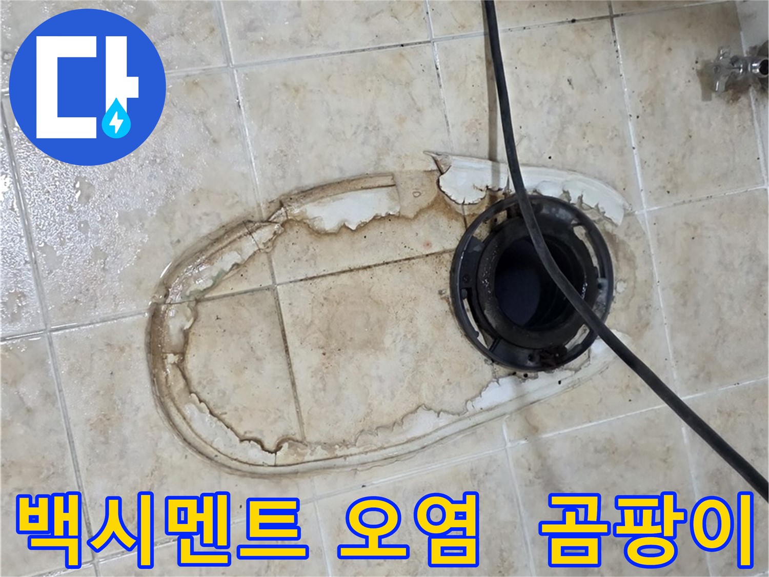 변기 누수 - 백시멘트 오염 - 타일 곰팡이