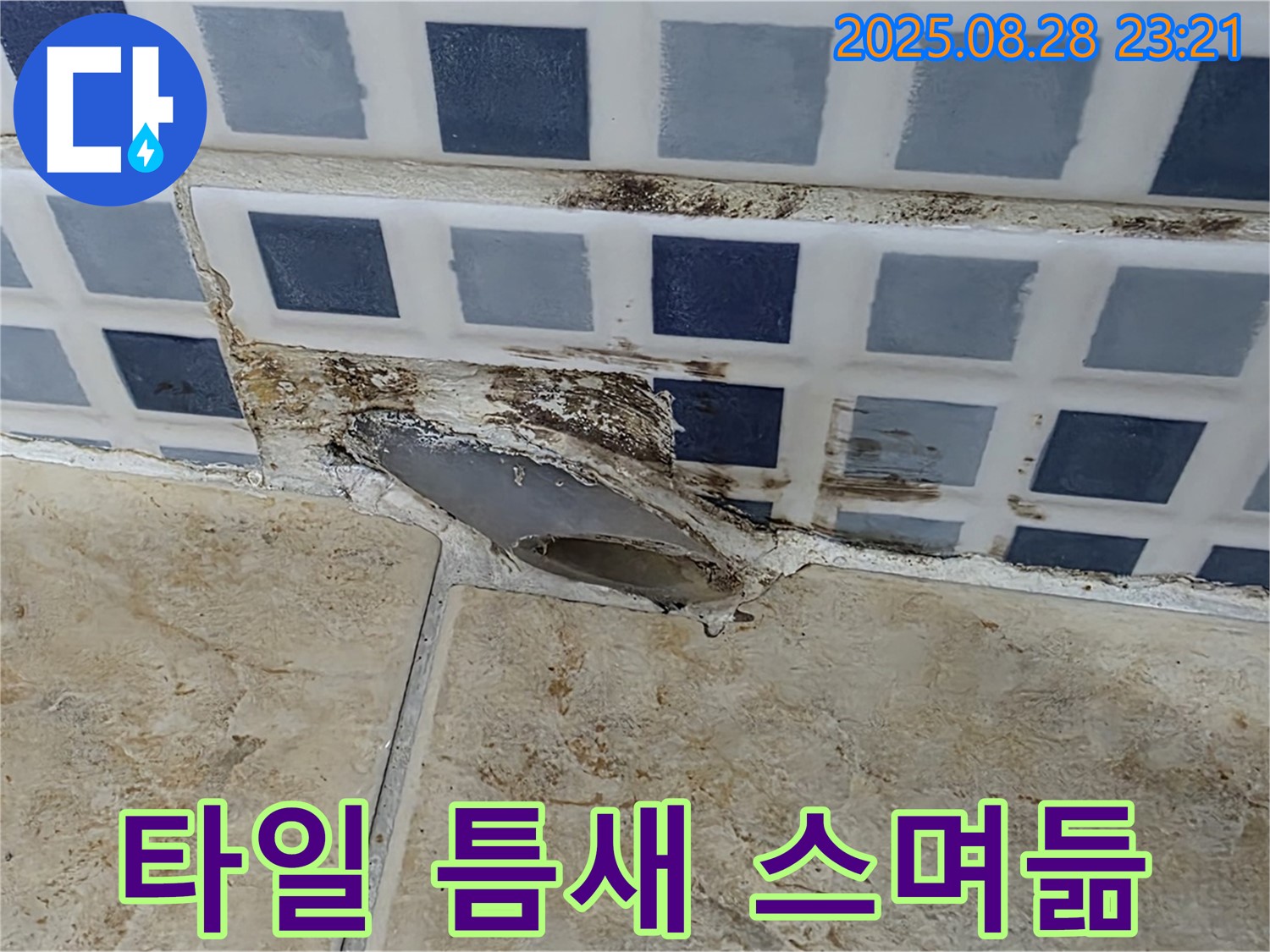 타일 틈새 - 물 스며듦