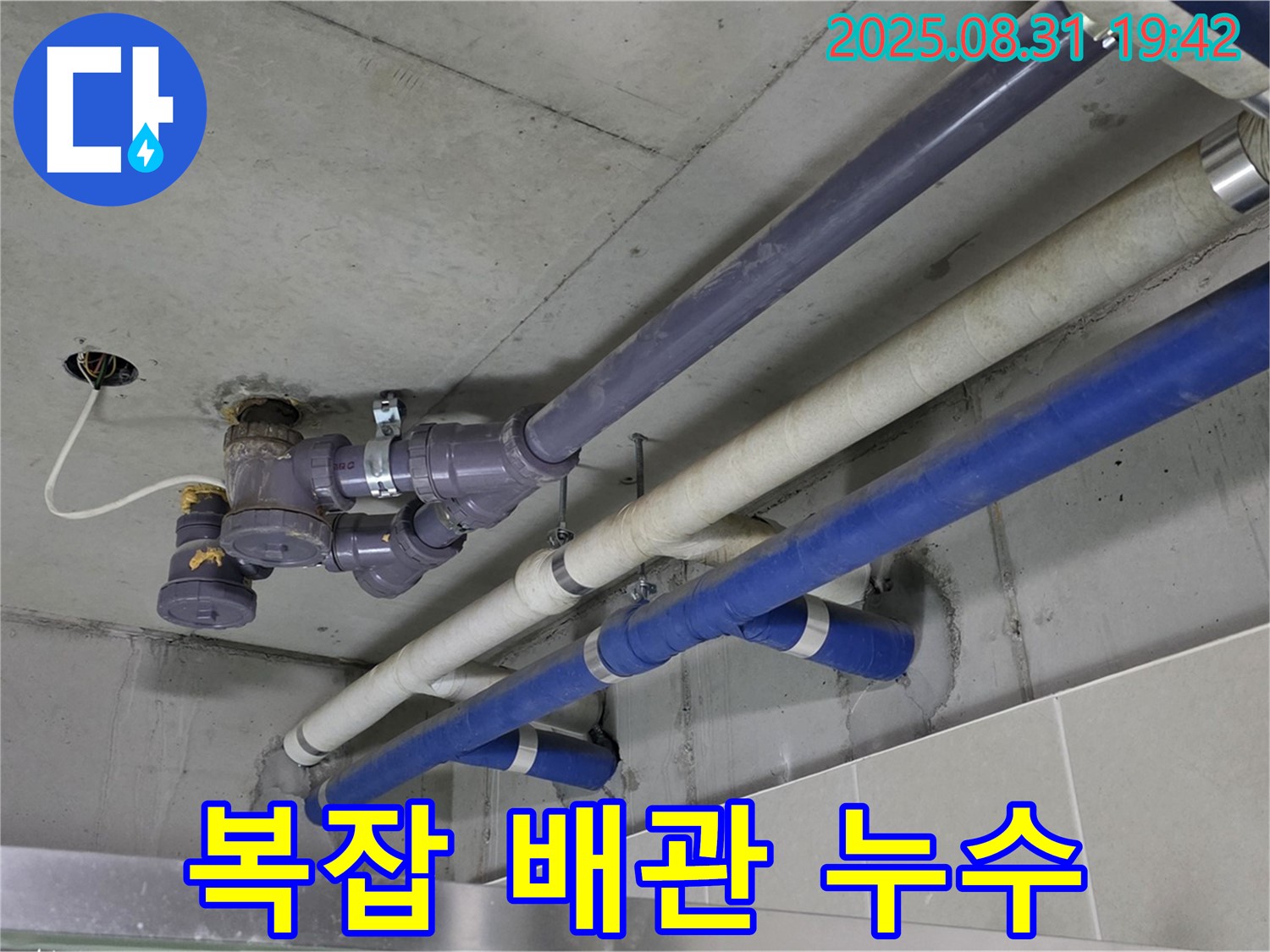 복잡한 배관 누수 - 좁은 공간, 복잡한 배관 누수