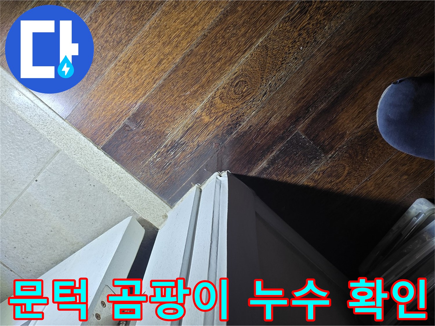 분당 운중동 아파트 누수 - 문턱 주변 곰팡이와 누수 연관성 확인 작업