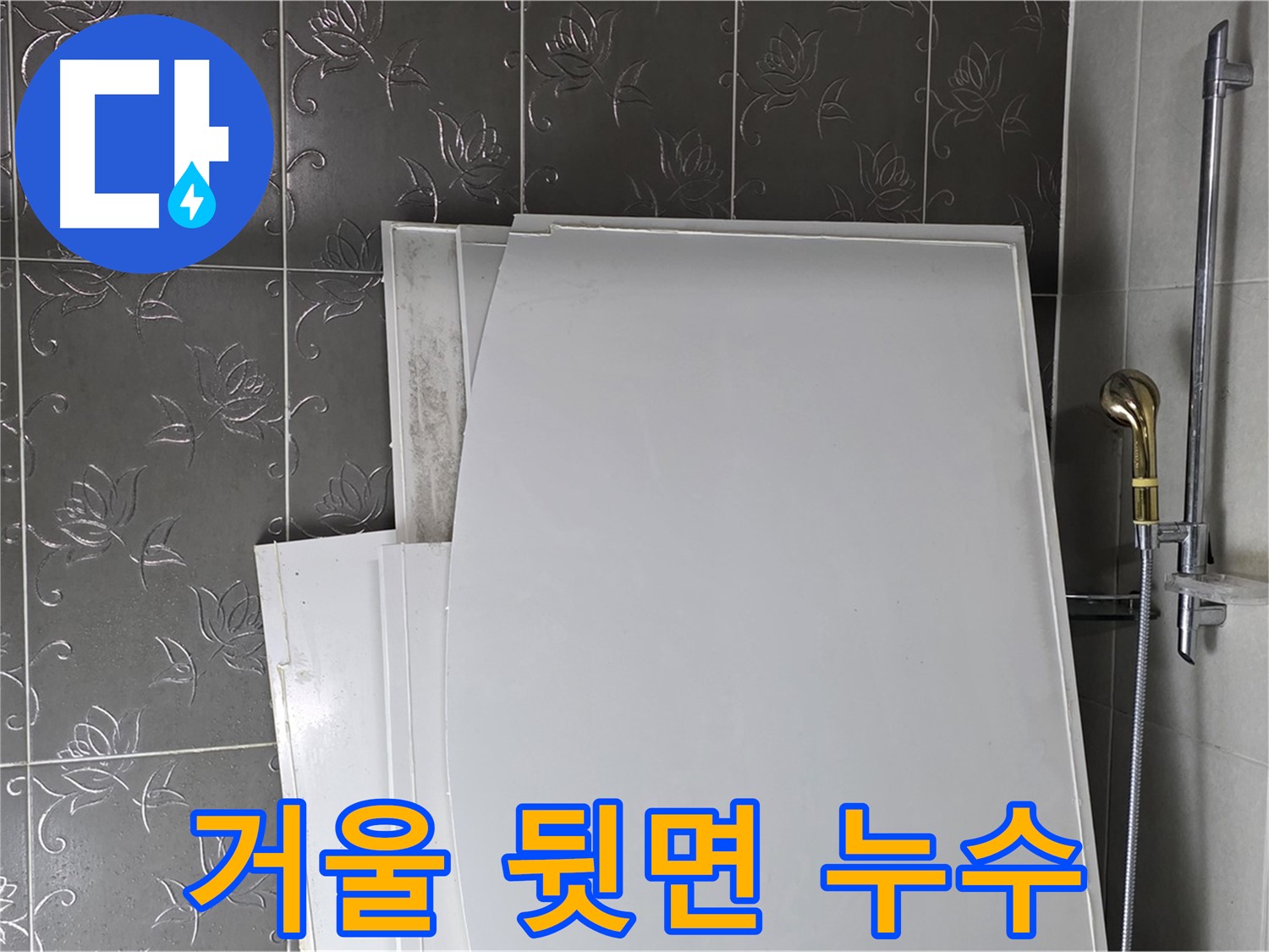 분당 운중동 욕실 - 거울 뒷면 누수, 예상치 못한 곳에서 누수 발생 - 꼼꼼한 점검