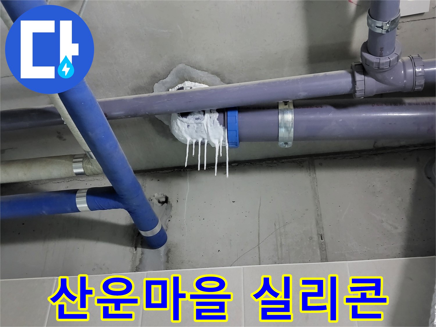 산운마을 하수 누수 - 실리콘 곰팡이