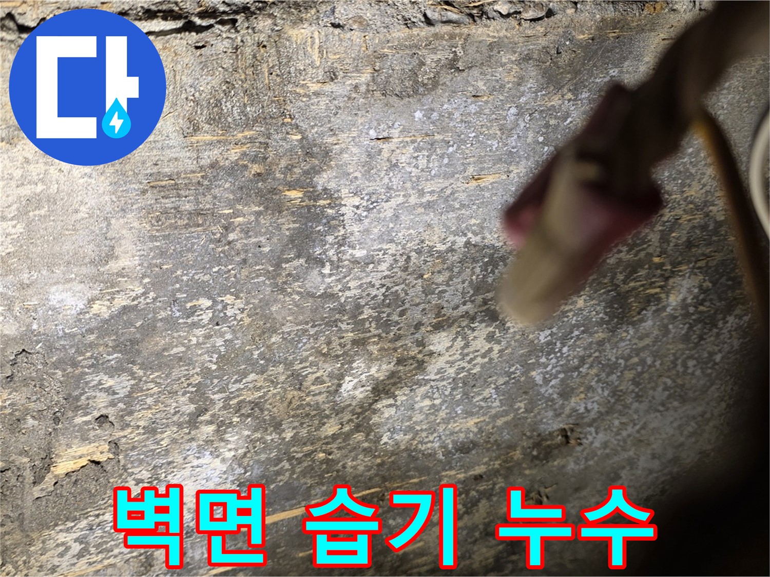 한강로2가 누수 현장 - 벽면 습기로 인한 누수 피해 상황을 보여줍니다.