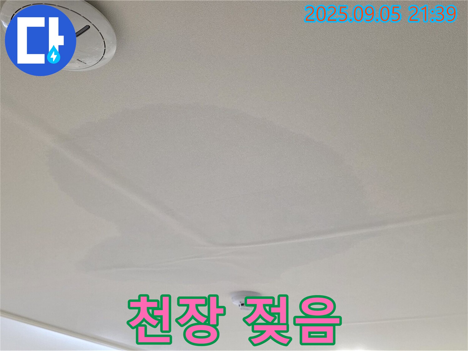 사가정 센트럴아이파크 누수 - 천장이 젖어 있는 모습