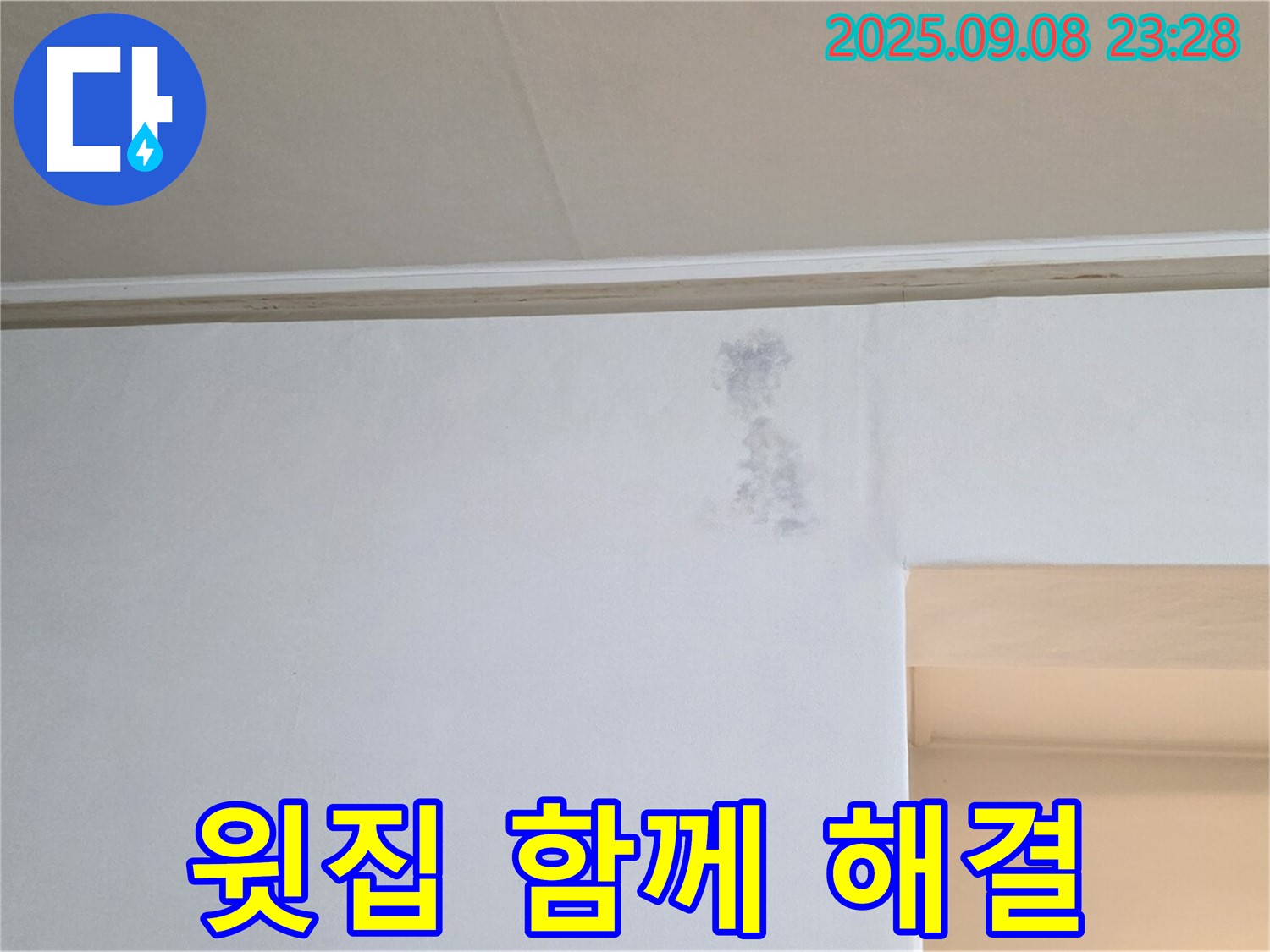 윗집과 함께 해결 - 누수 원인에 따라 윗집과 함께 해결해야 할 수도 있습니다.