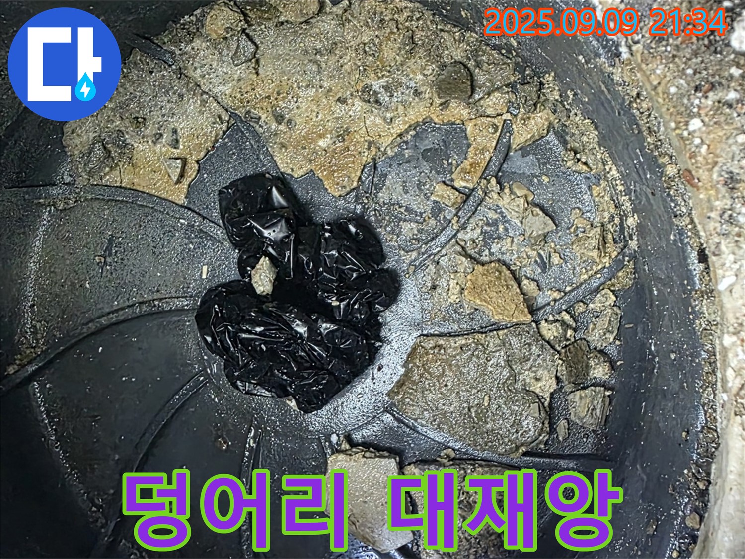 배수구 속 검은 덩어리 - 누수 대재앙, 발생 임박!