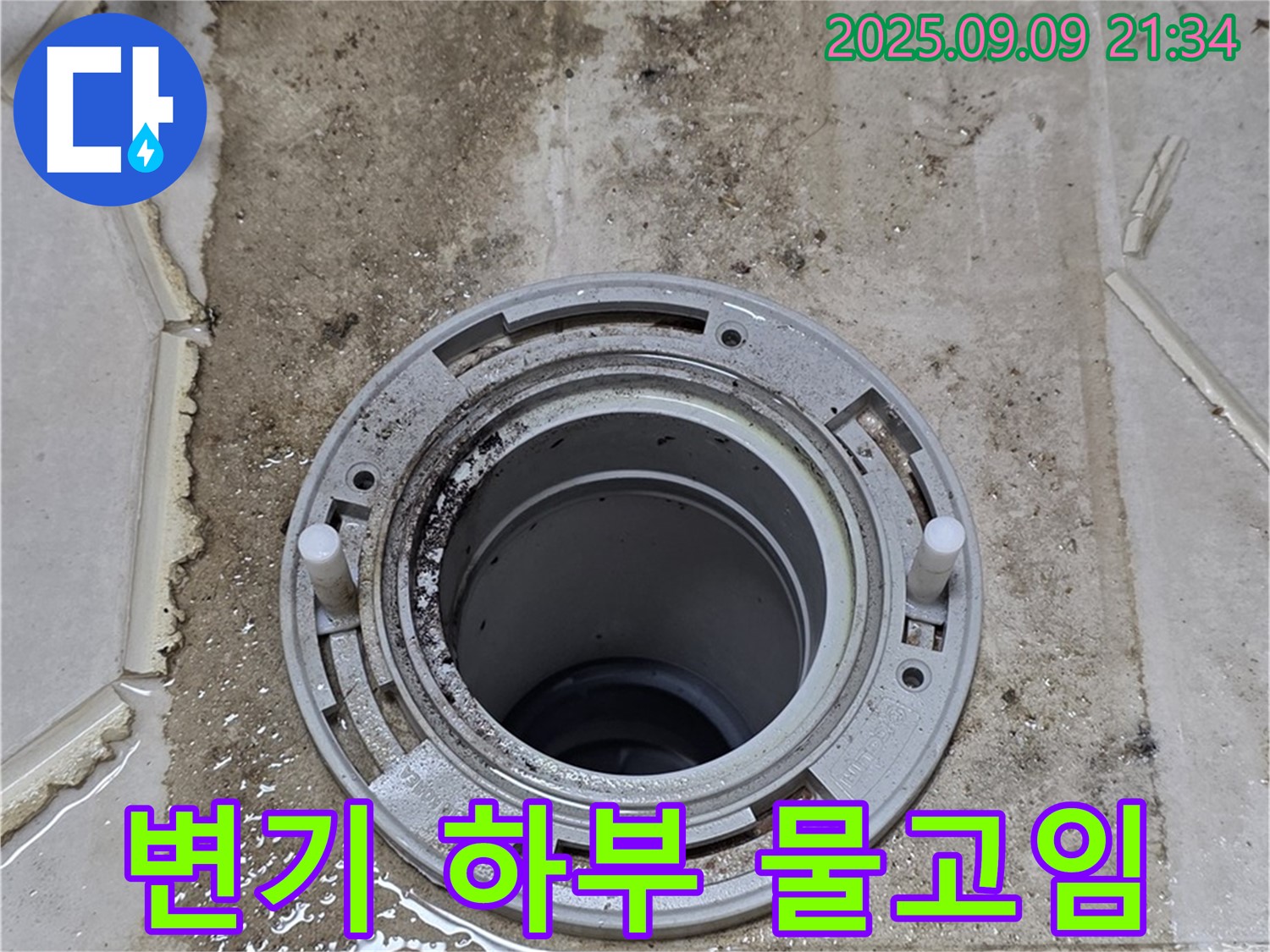 변기 하부 물고임 - 변기 하부에 고인 물