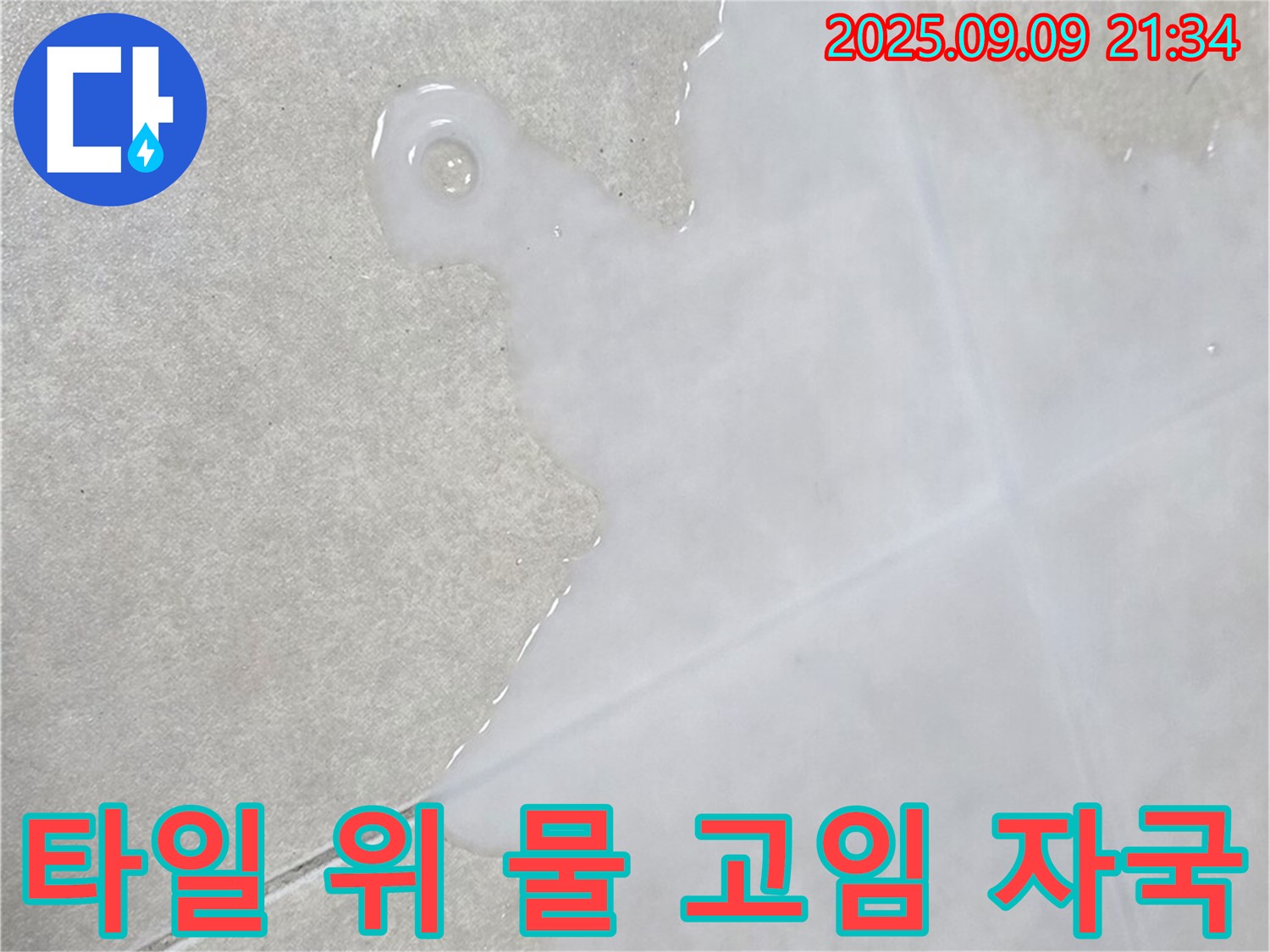 양주 옥정 율정마을 아파트 타일 위 물 고임 자국 - 고객 중심 서비스, 최고 만족
