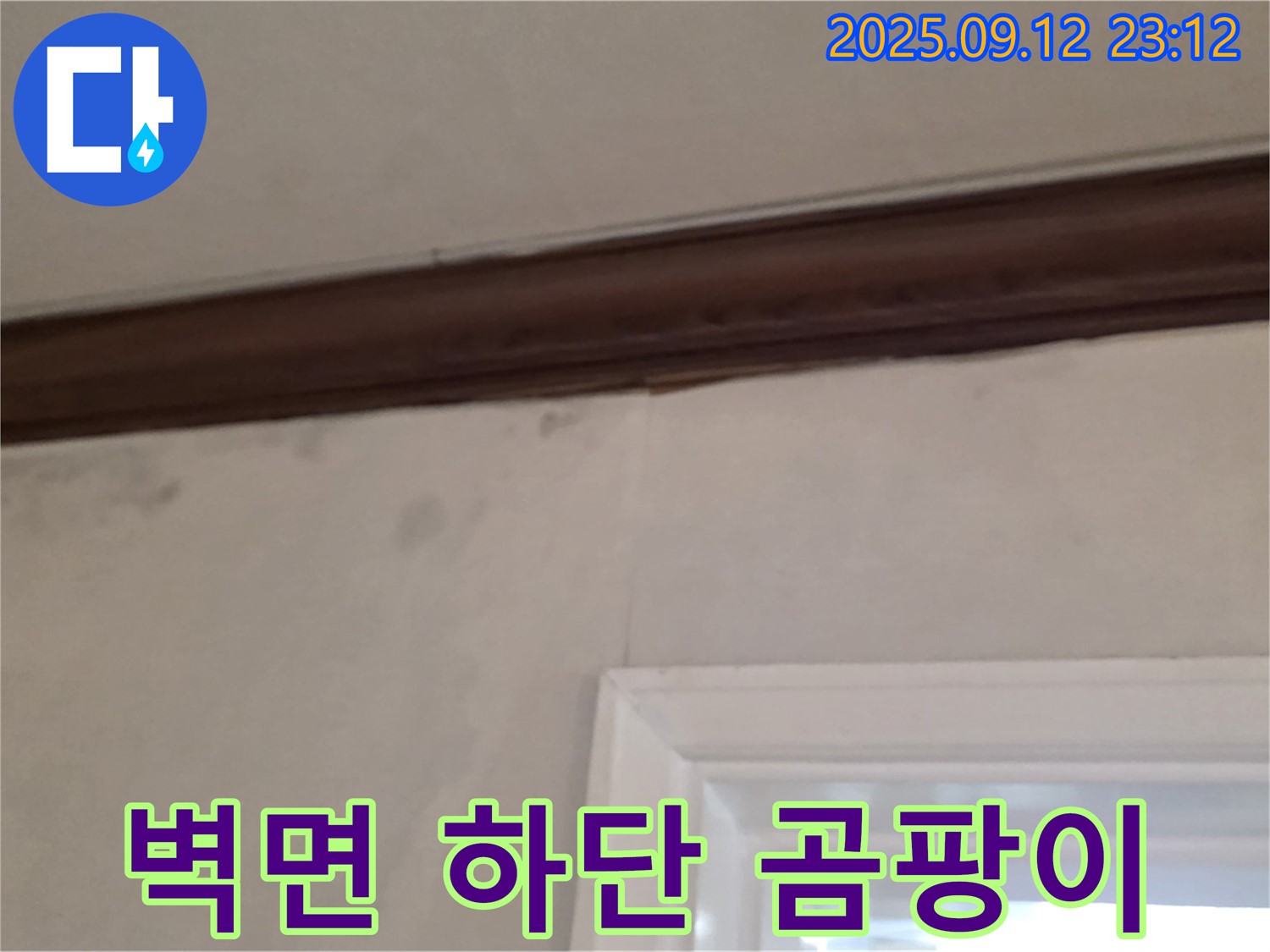 중계동 현대5차 아파트 벽면 하단 누수 - 곰팡이