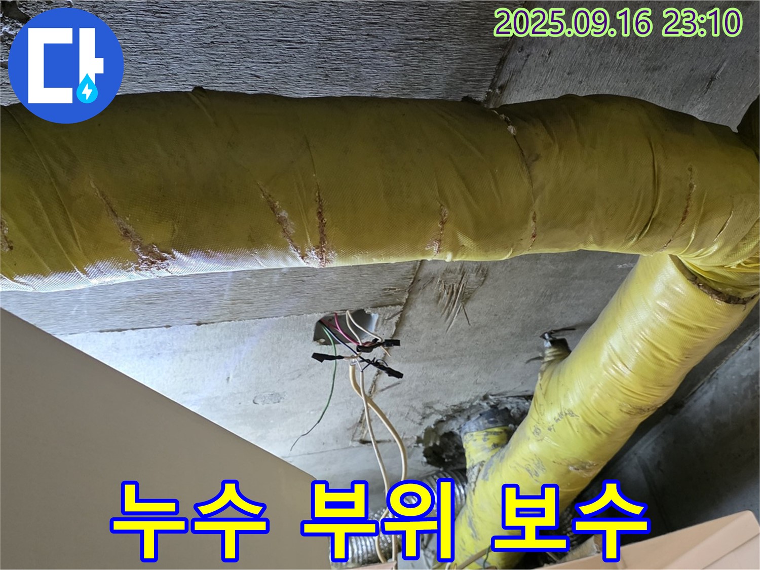 서울 은평구 신사동 아파트 - 천장 배관 누수 부위 보수 작업 진행 - 누수 문제 해결