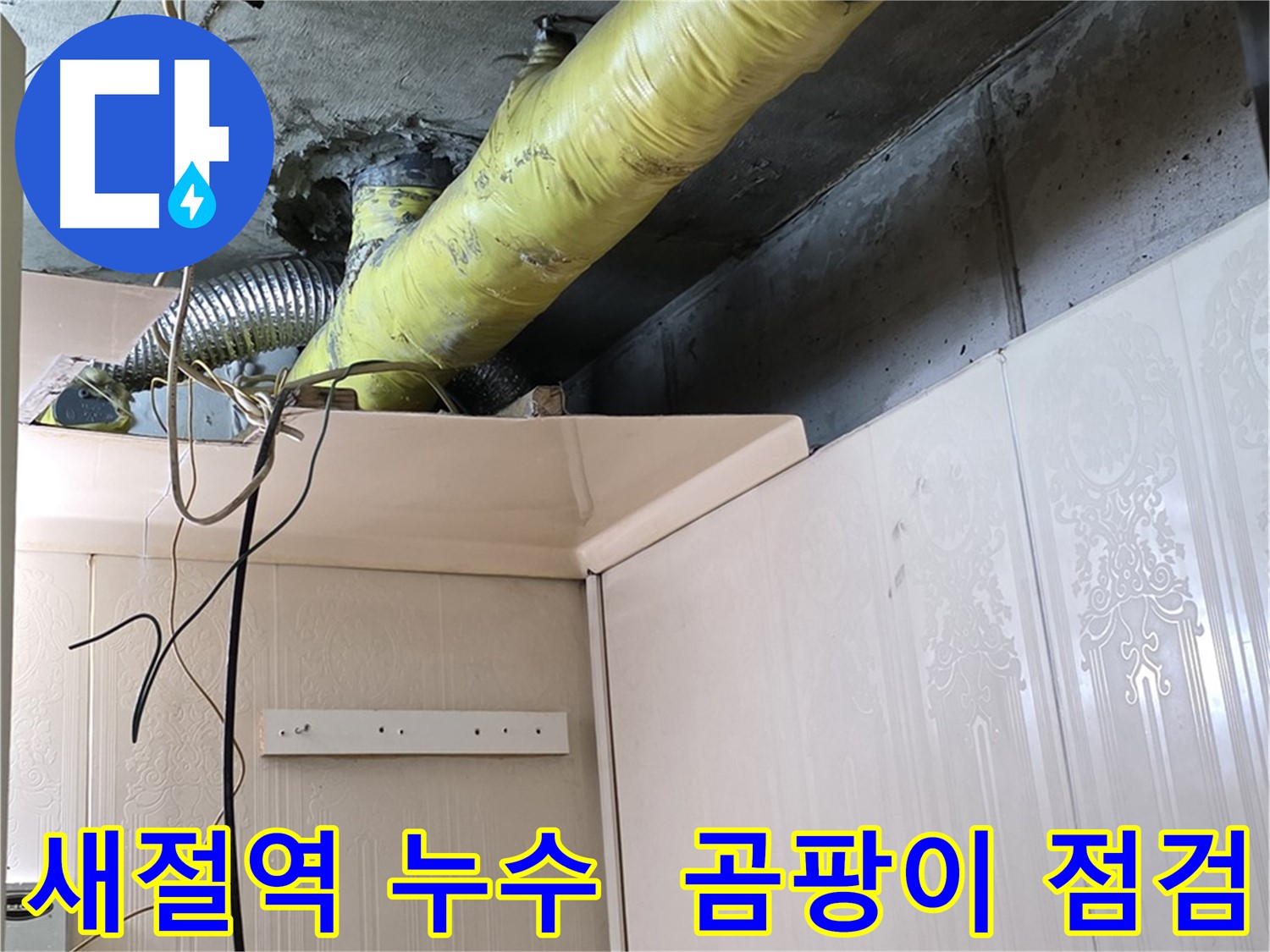 은평구 신사동 새절역 현대아파트 누수 - 배관 보온 상태 불량으로 인한 곰팡이 발생 가능성 점검
