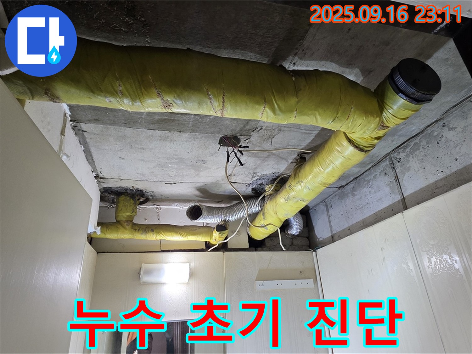 천장 배관 누수 초기 진단 - 신사동 아파트