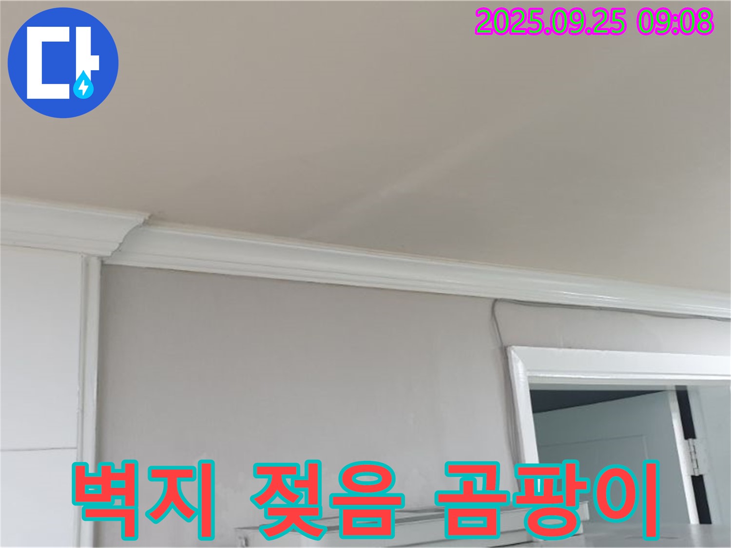 양주시 백석읍 연곡리 누수 - 실크벽지 젖음과 곰팡이는 누수의 명백한 증거입니다.