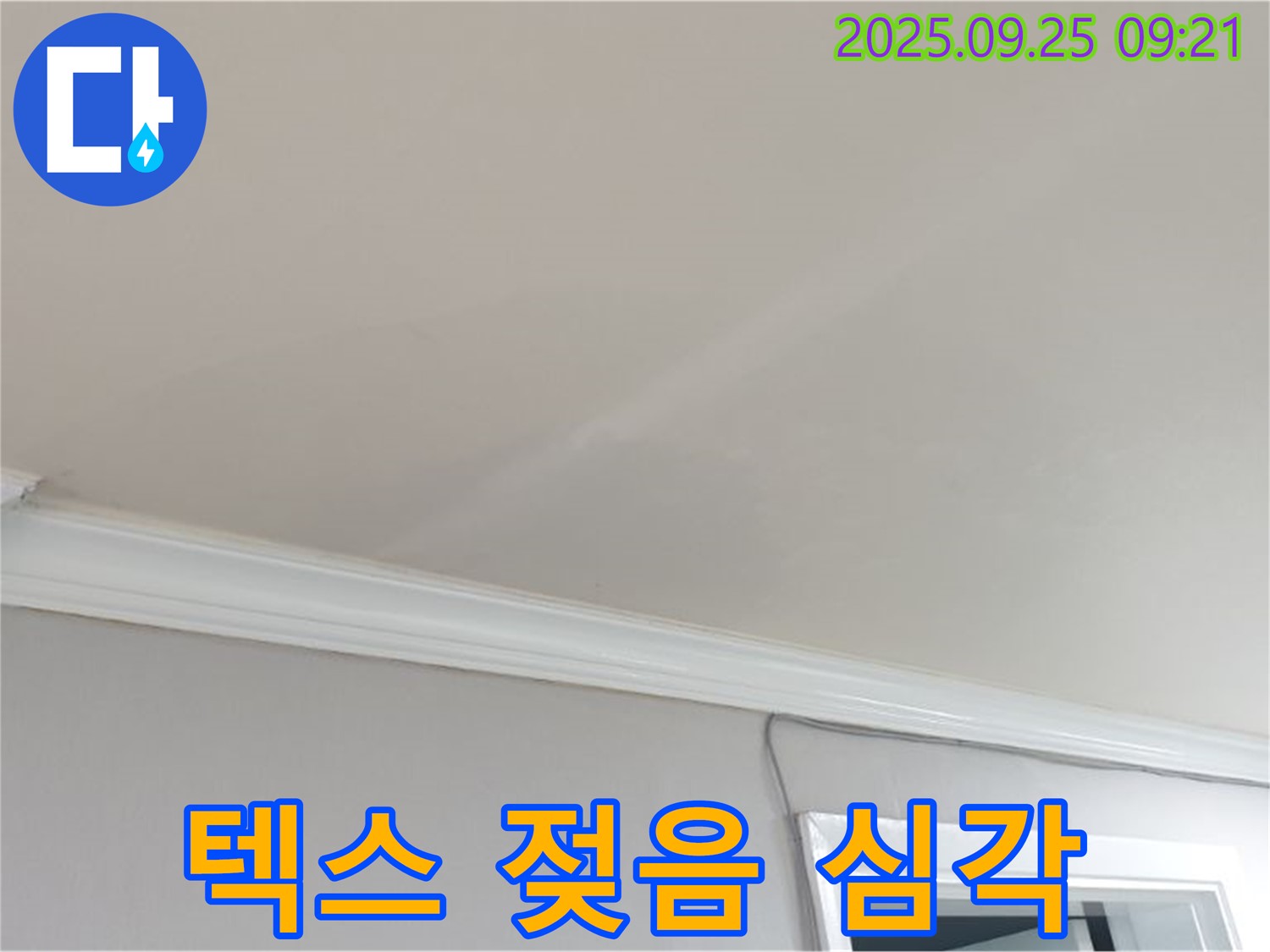 양주시 백석읍 연곡리 - 천장 텍스가 젖었다면, 누수가 심각한 단계일 수 있습니다.