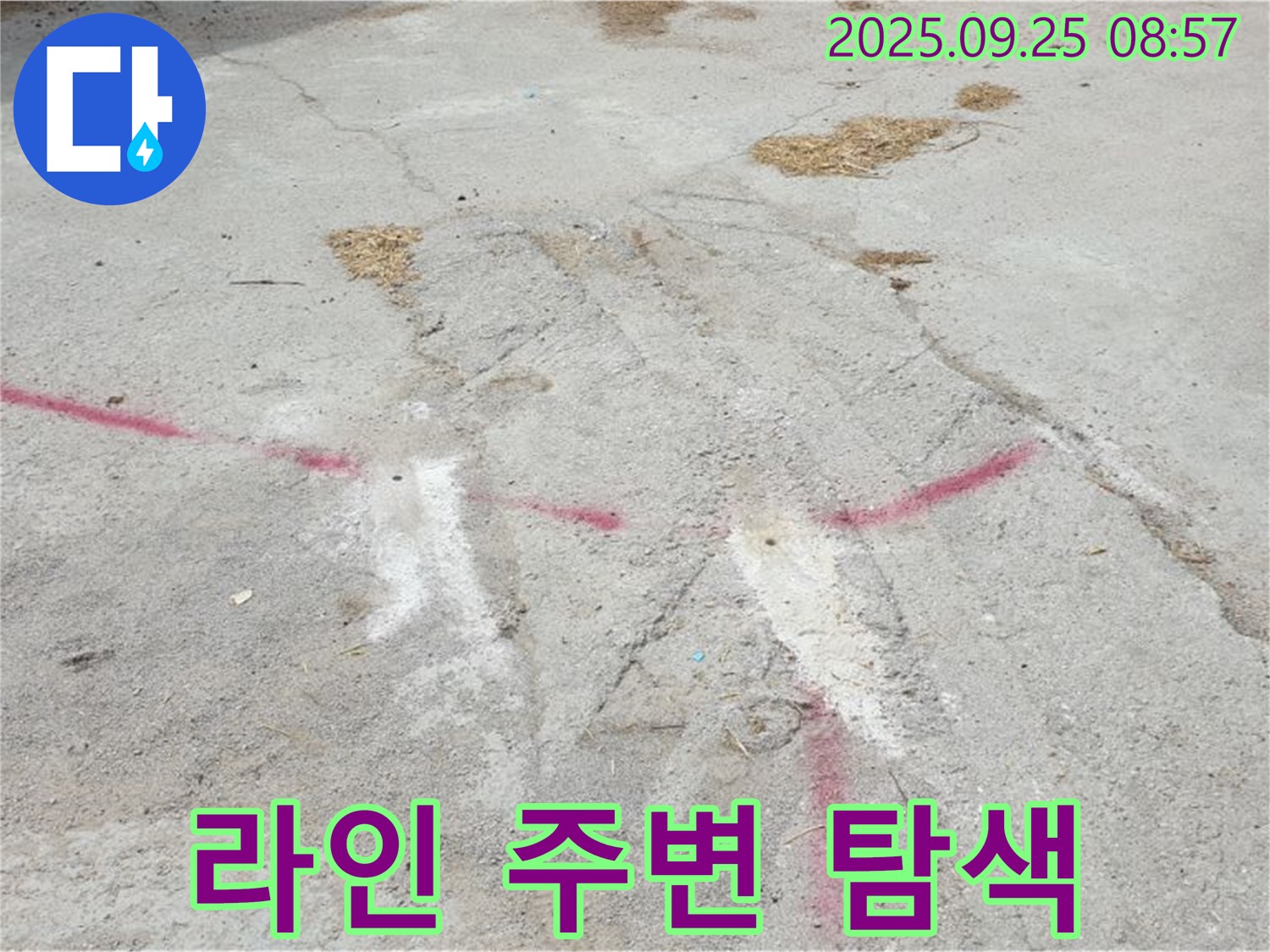 양주시 백석읍 복지리 누수 탐지 - 붉은 라인 주변 정밀 탐색으로 숨겨진 누수 지점 찾기