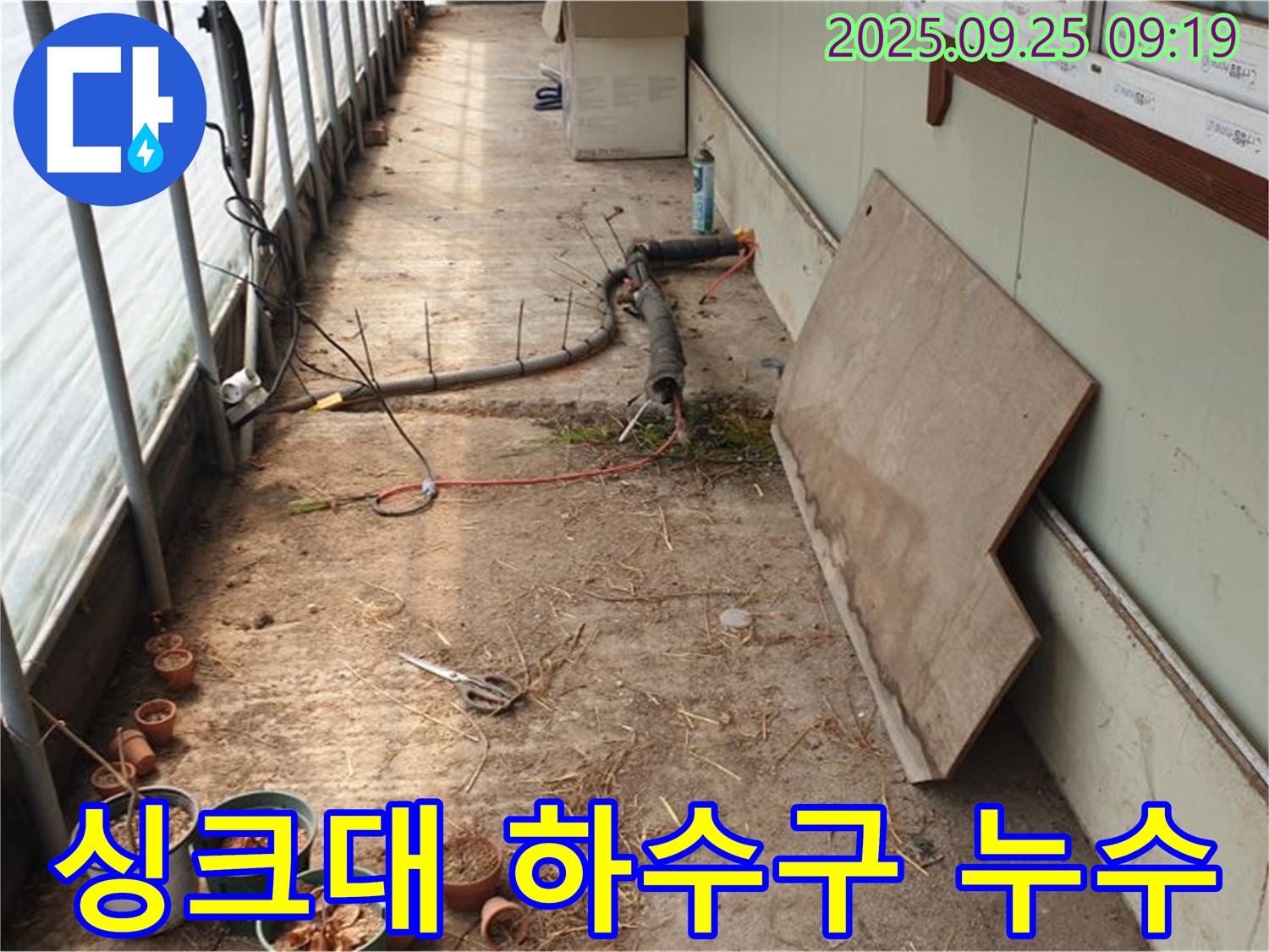 양주시 백석읍 복지리 - 싱크대 하수구 누수, 악취와 곰팡이 발생