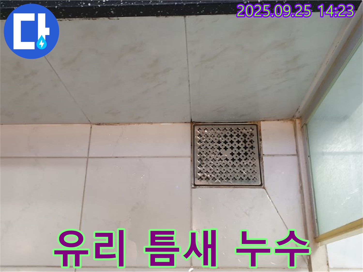 샤워부스 유리 틈새 실리콘 손상 - 실리콘 재시공