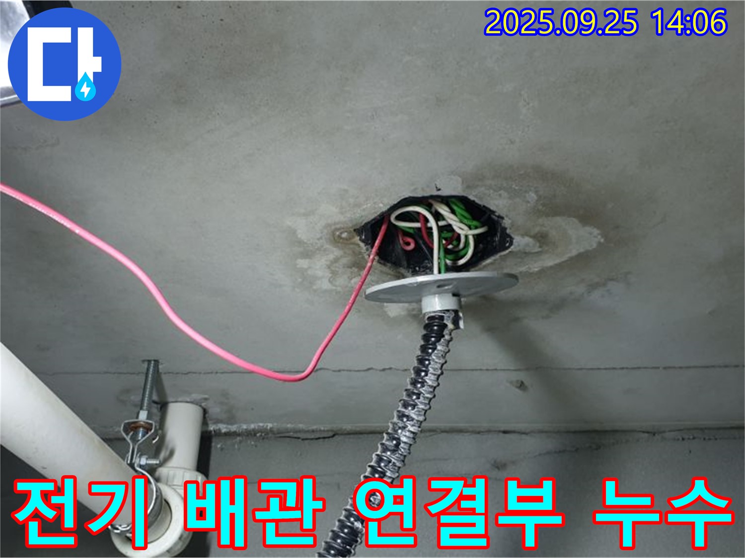 의정부1동 천장 누수 - 전기 배관 연결 부위 집중 점검