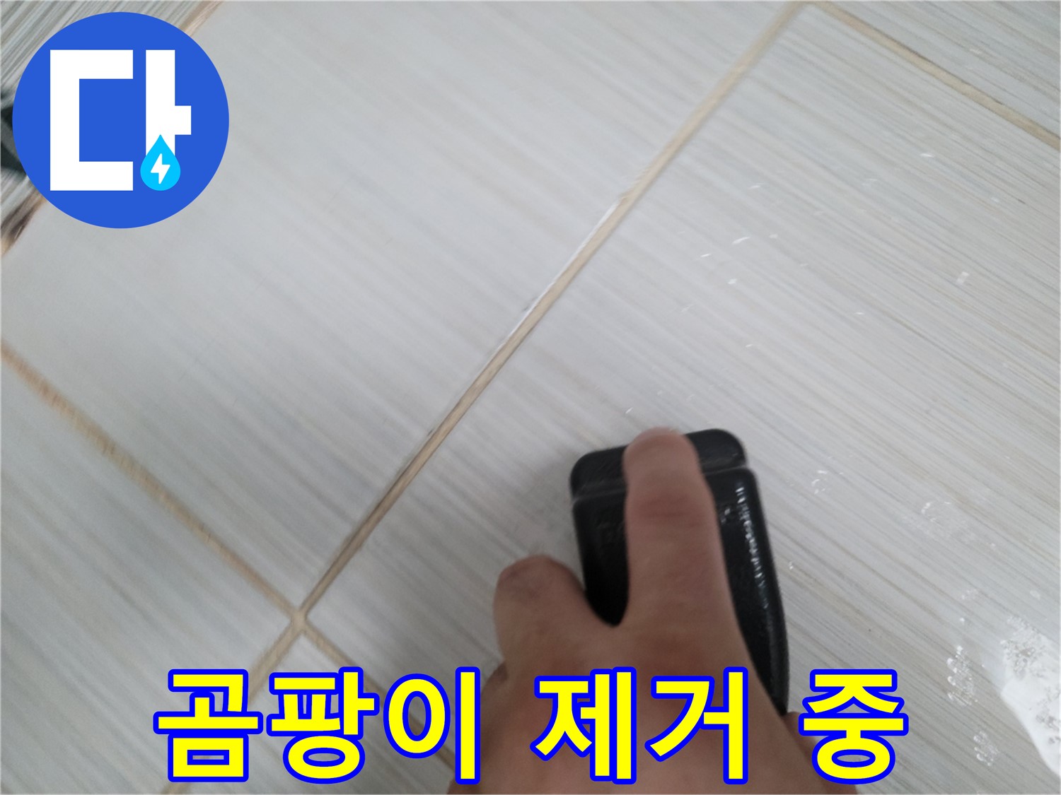 결로 현상 - 곰팡이 제거 작업 중