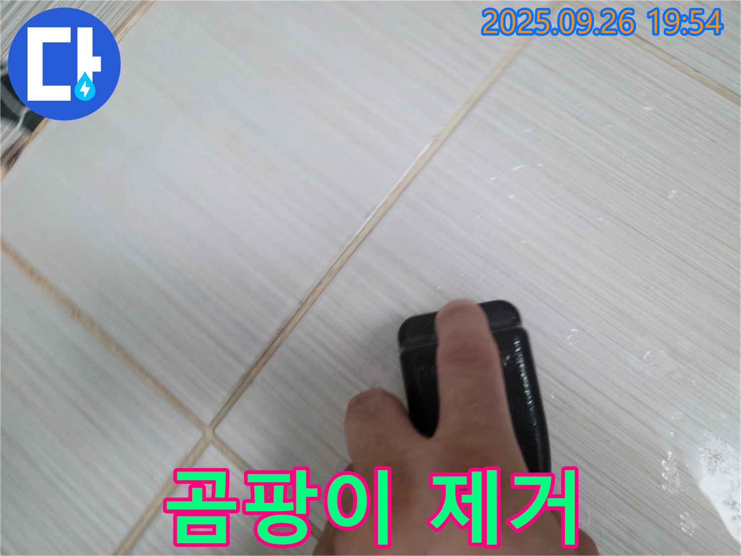 동두천 누수탐지 - 찌든 타일 틈새 곰팡이 제거 작업 - 깨끗한 환경