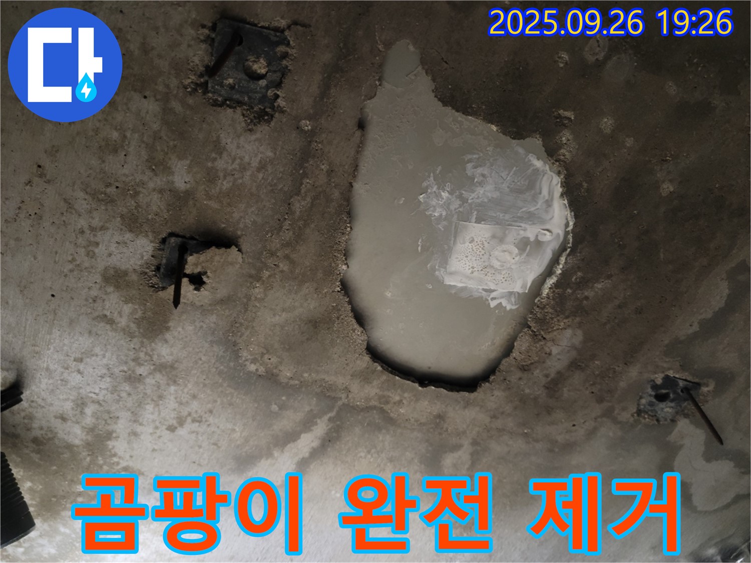 동두천 동두천동 누수 현장 - 콘크리트 천장 곰팡이 완전 제거 - 깨끗하게 소독 완료