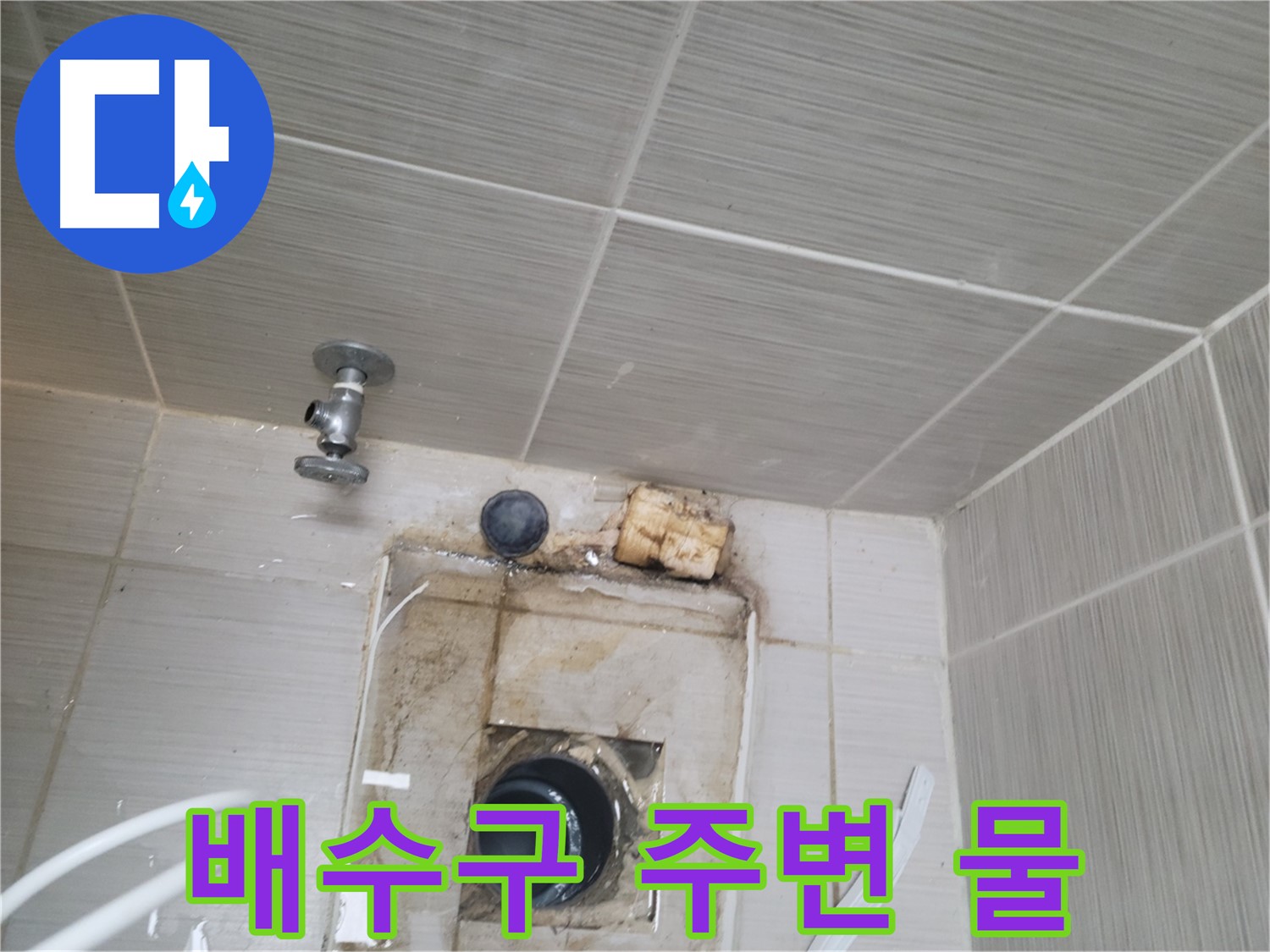 동두천 신창비바패밀리-2단지 욕실 배수구 주변 물 고임 현상 - 누수 의심