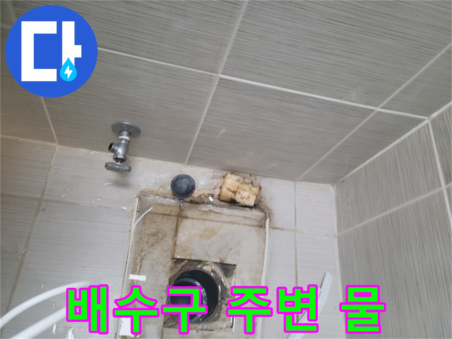 동두천 신창비바패밀리-2단지 욕실 배수구 주변 물 고임 현상 - 누수 의심