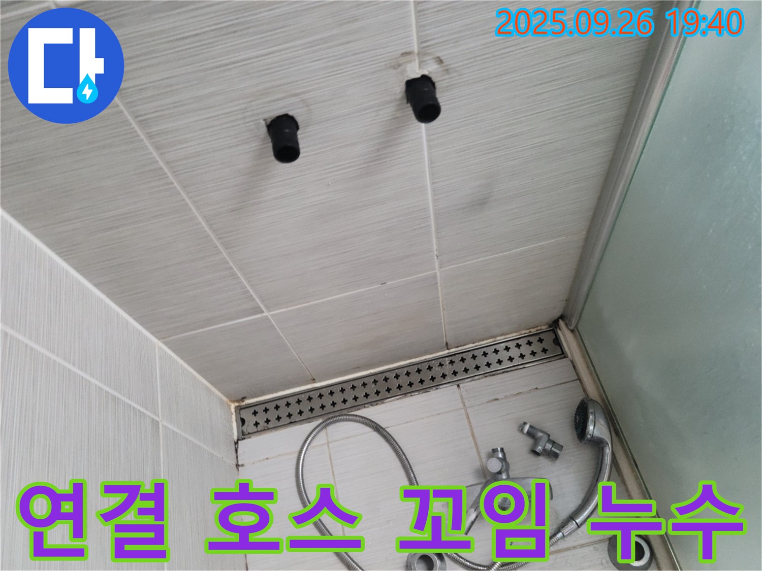 샤워기 누수 - 연결 호스 꼬임 및 손상 - 호스 교체