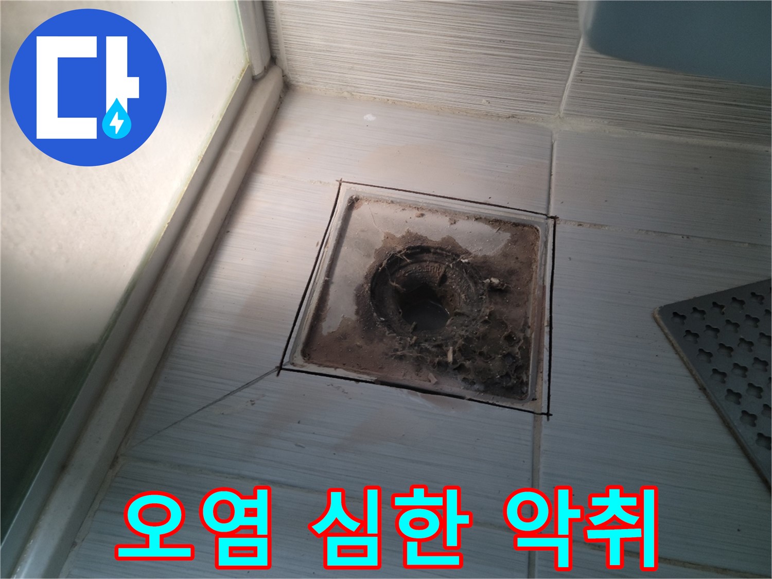 신창비바패밀리 욕실 배수구 주변 - 오염으로 인한 심한 악취 발생