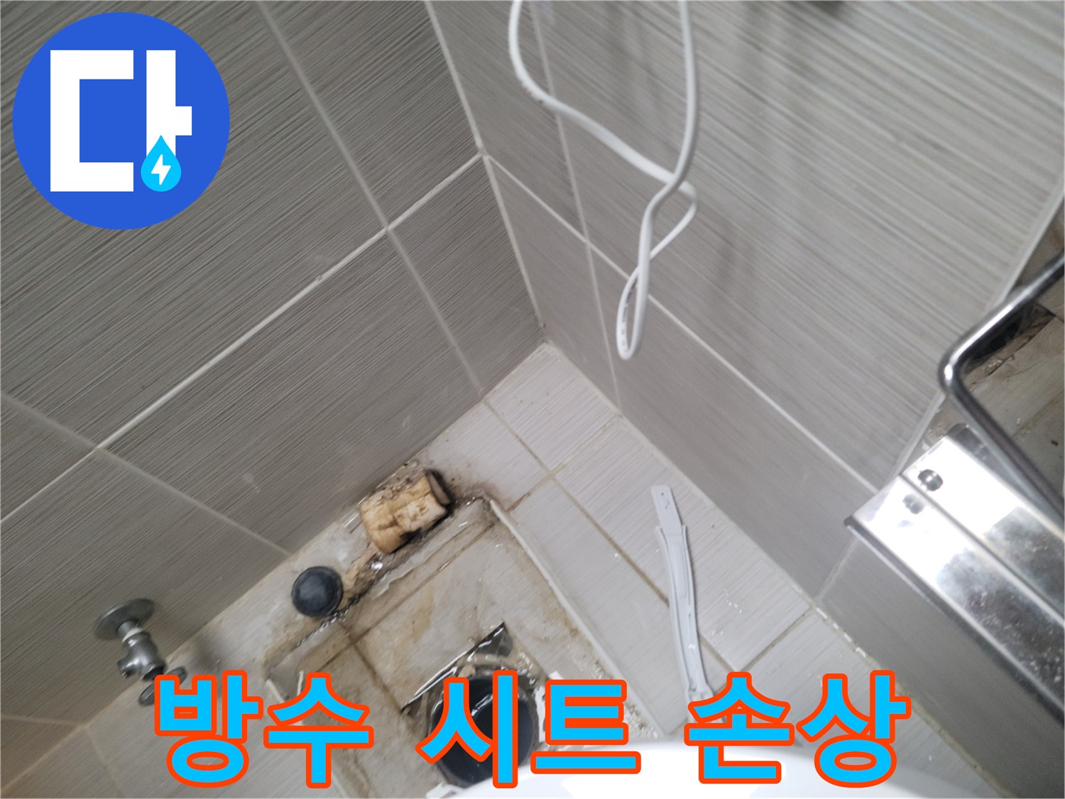욕실 하수구 주변 - 방수 시트 손상