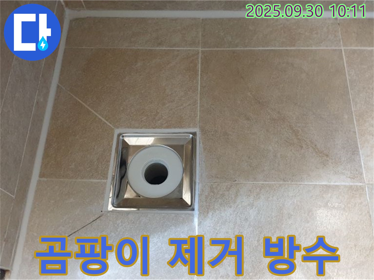 양주 광적면 석우리 - 욕실 배수구 주변 곰팡이 깨끗하게 제거하고 완벽 방수 시공