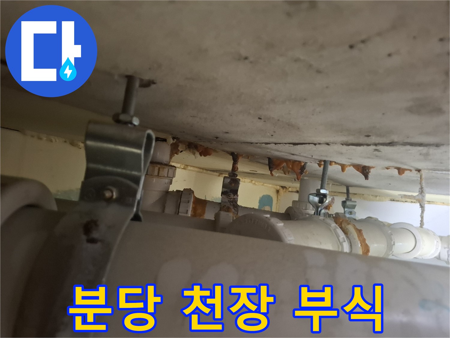 분당 봇들마을 아파트 - 천장 배관 부식으로 인한 누수 발생