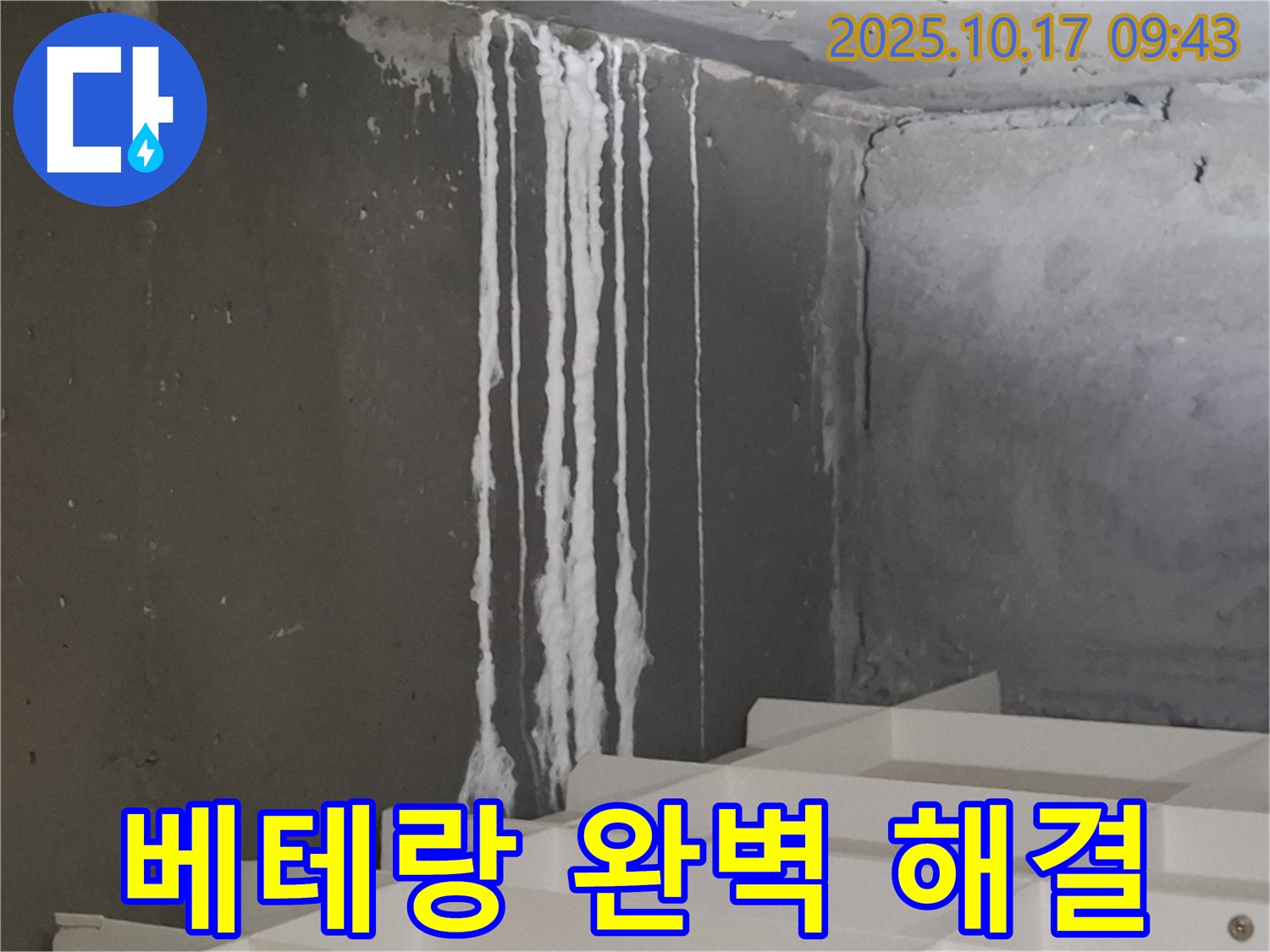분당 봇들마을2단지 아파트 계단 석회수 누출 - 베테랑 누수 전문가가 책임지고 완벽하게 해결