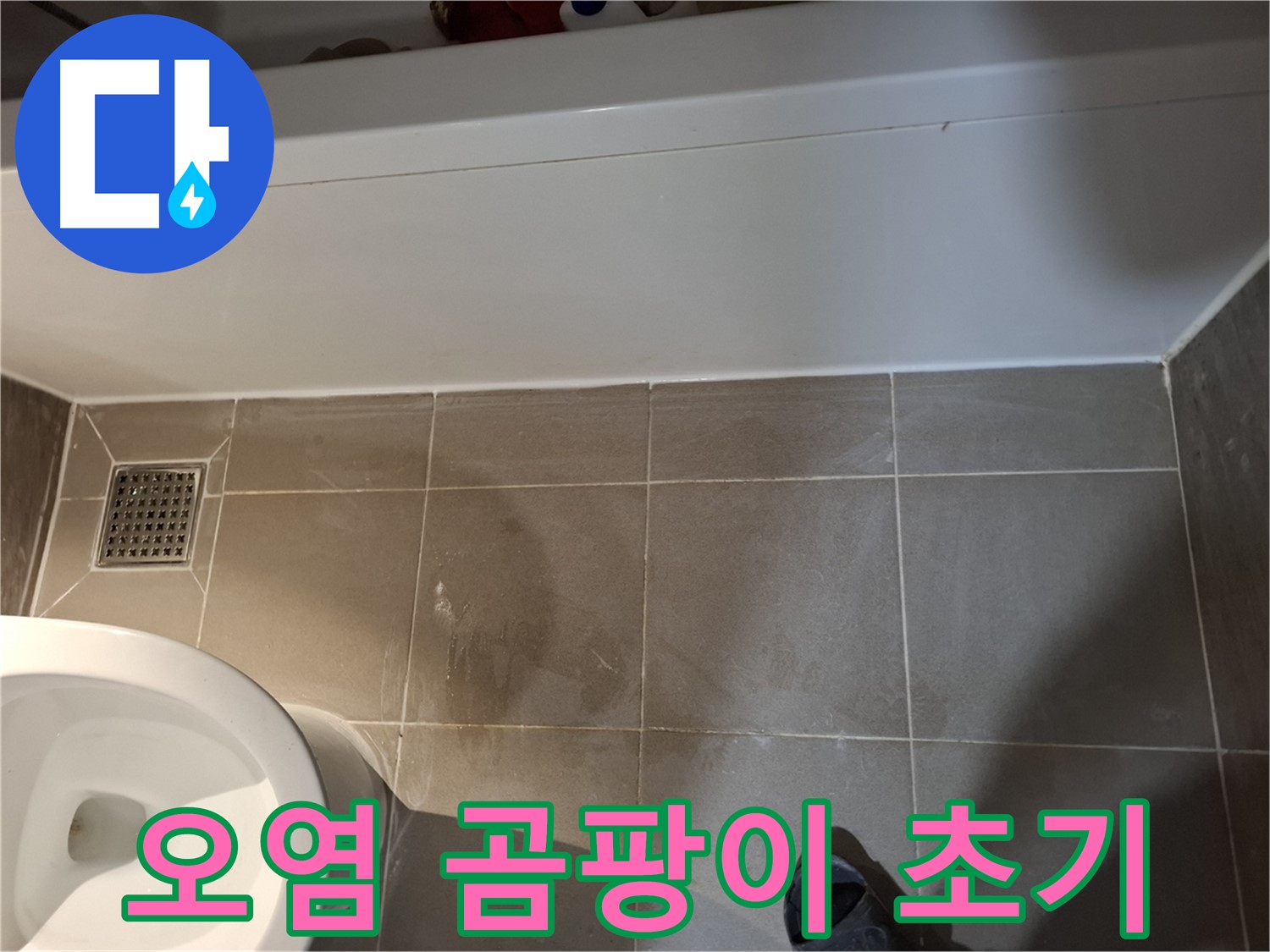 욕실 타일 틈새 오염 및 곰팡이 초기 - 누수 가능성
