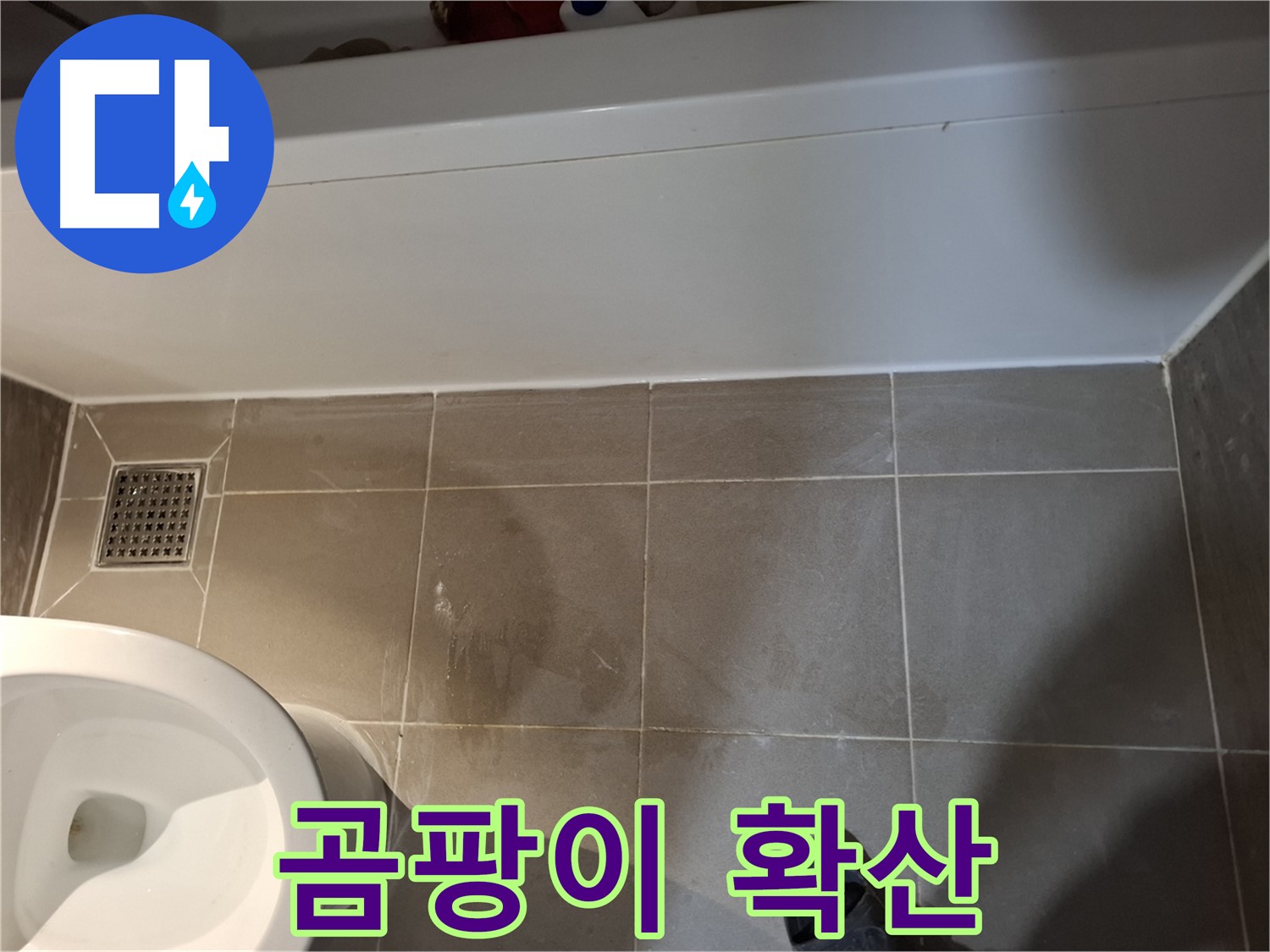 욕조 주변 타일 틈새 곰팡이 확산 - 누수 초기 증상
