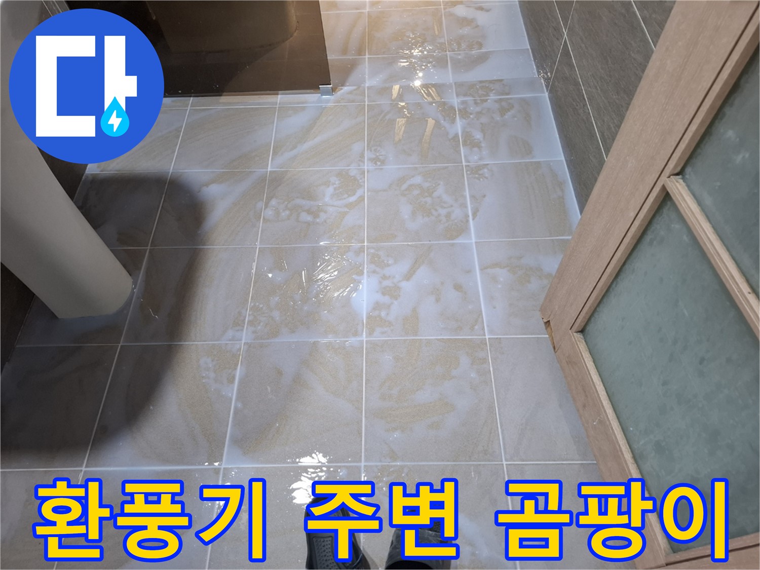 판교 봇들마을 아파트 욕실 - 환풍기 주변 벽에 곰팡이가 심하게 핀 모습