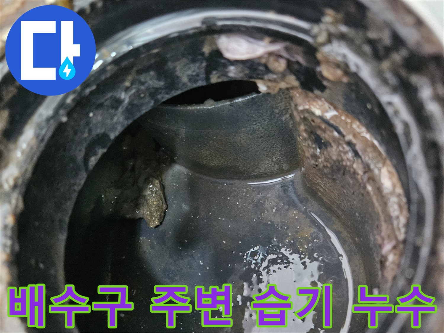 배수구 주변 습기 - 혹시 누수?! 의심해 보세요