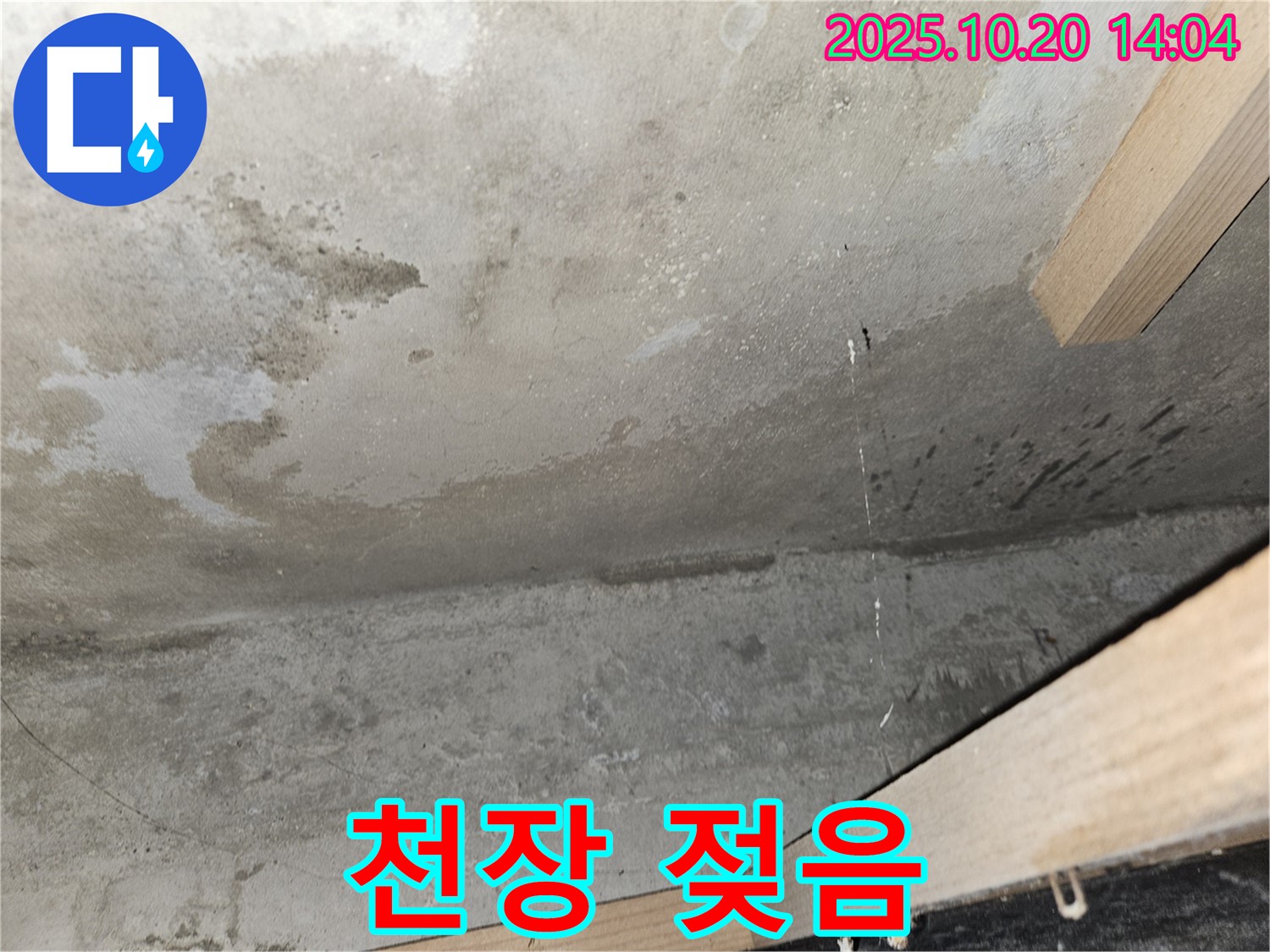콘크리트 천장 젖음 - 초기 대응